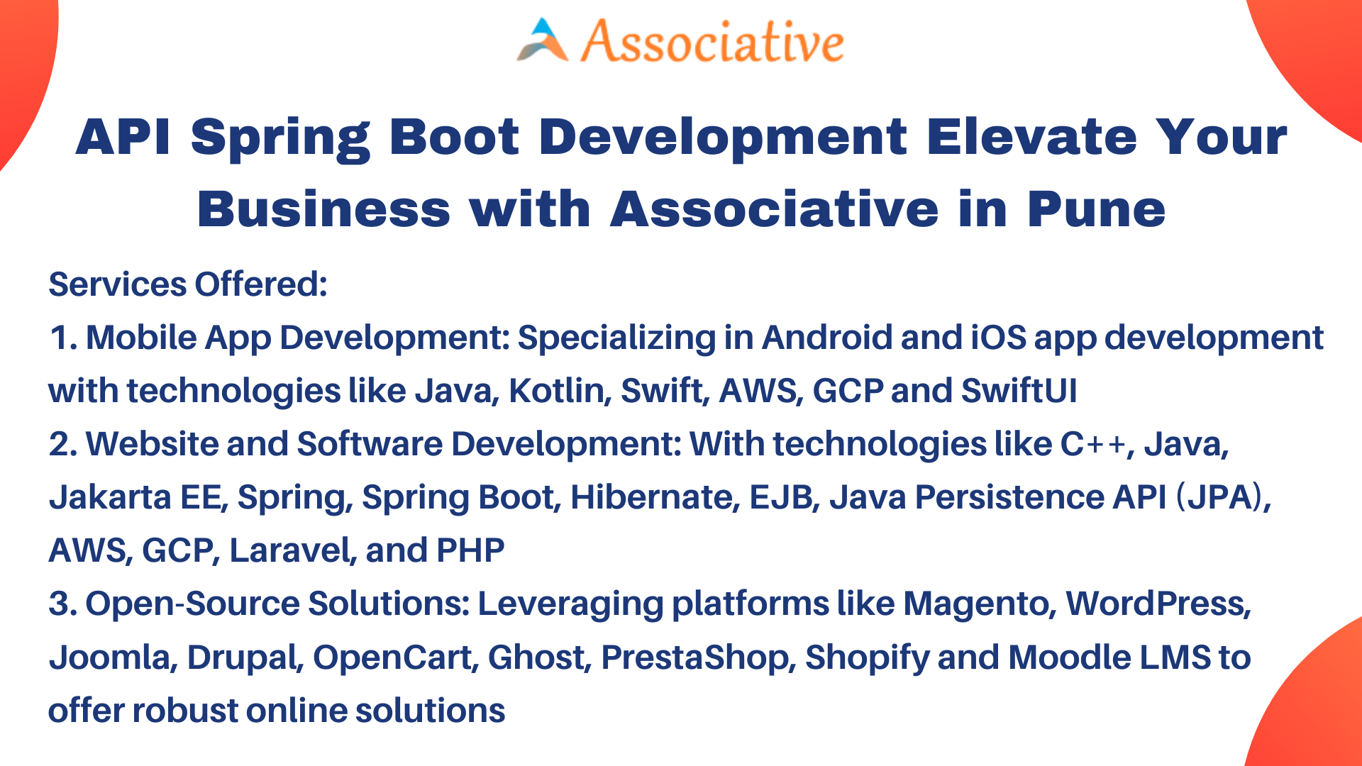 API Spring Boot Development Elevate Your Business with Associative in Pune