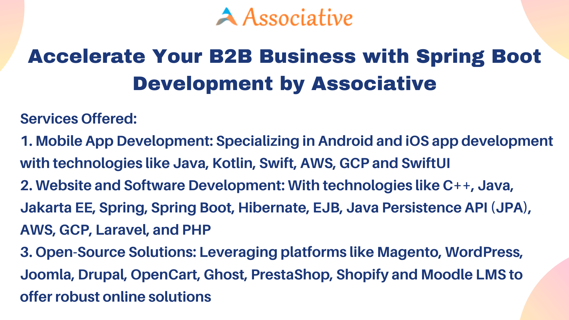 Accelerate Your B2B Business with Spring Boot Development by Associative