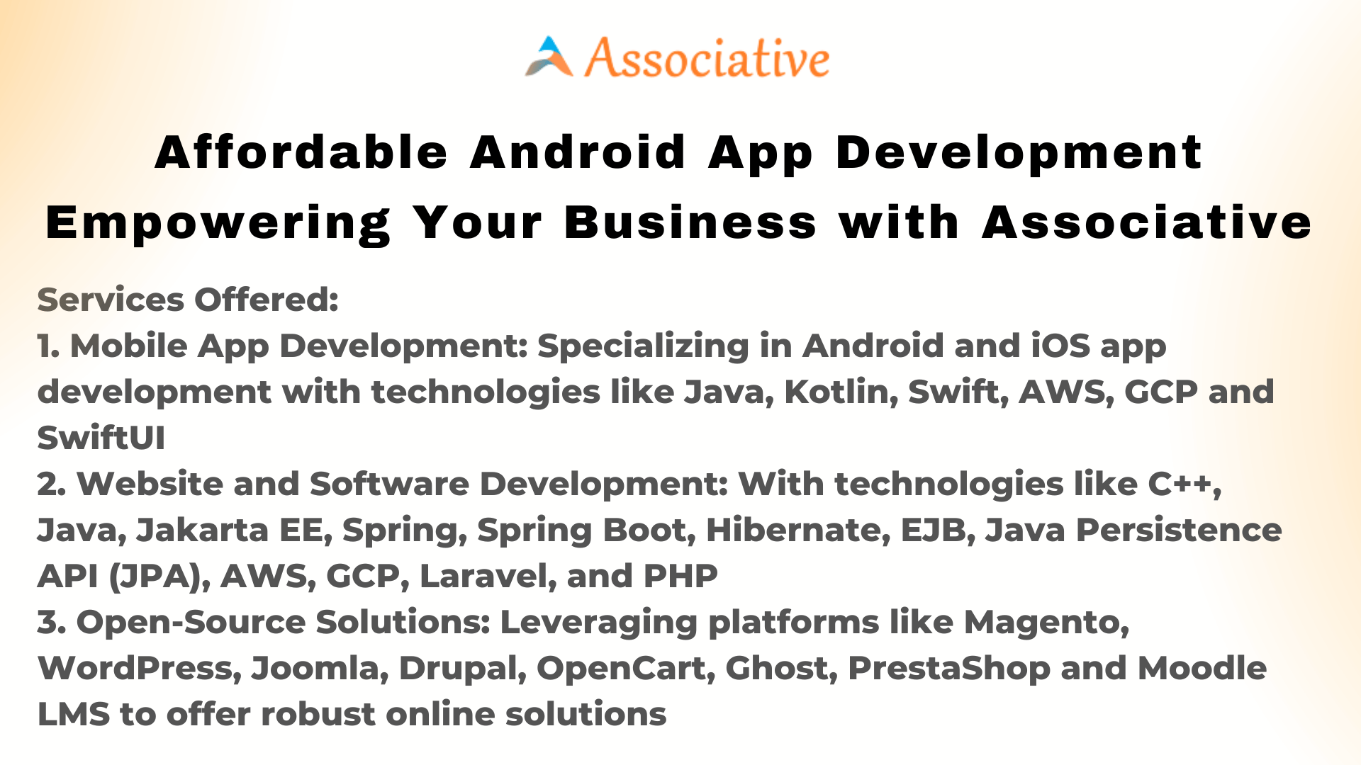 Affordable Android App Development Empowering Your Business with Associative