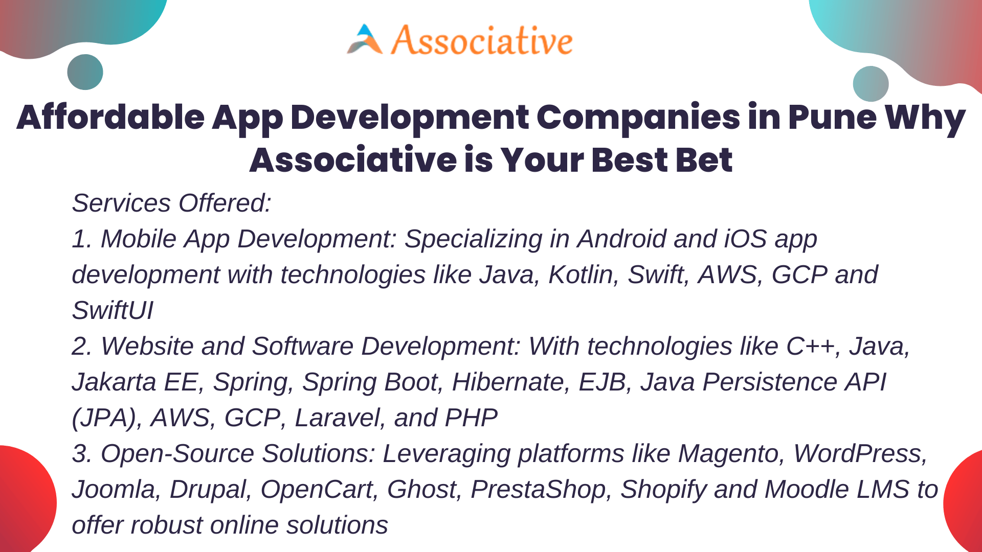 Affordable App Development Companies in Pune Why Associative is Your Best Bet