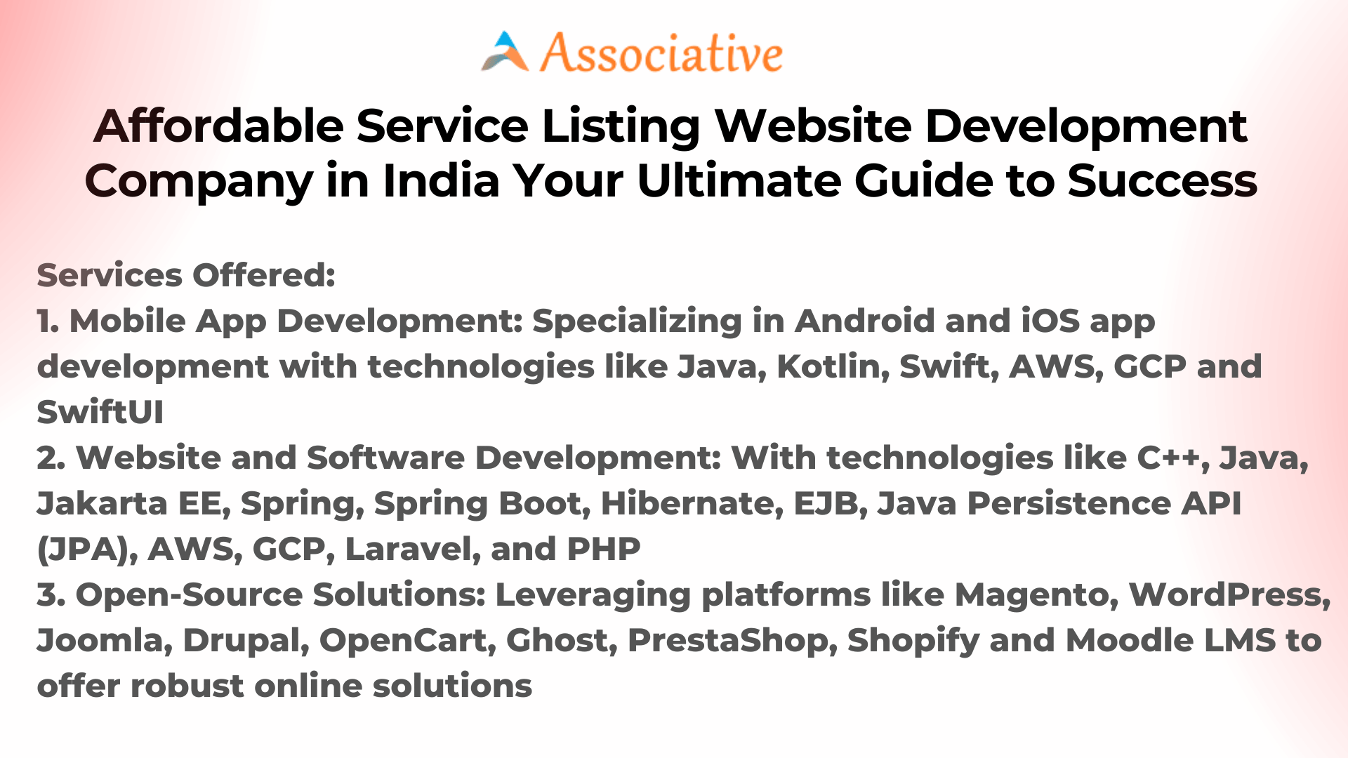 Affordable Service Listing Website Development Company in India Your Ultimate Guide to Success