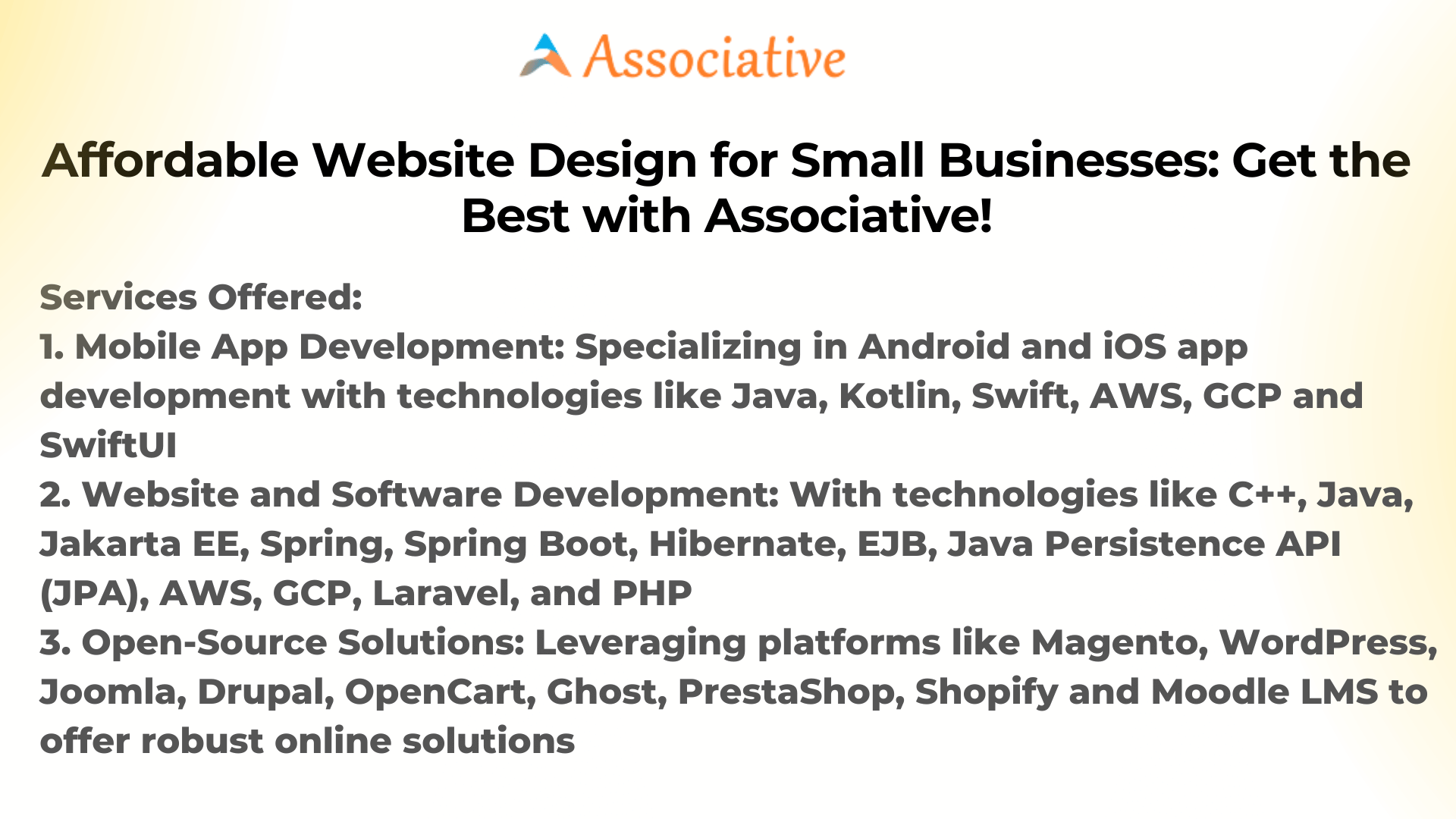 Affordable Website Design for Small Businesses Get the Best with Associative!