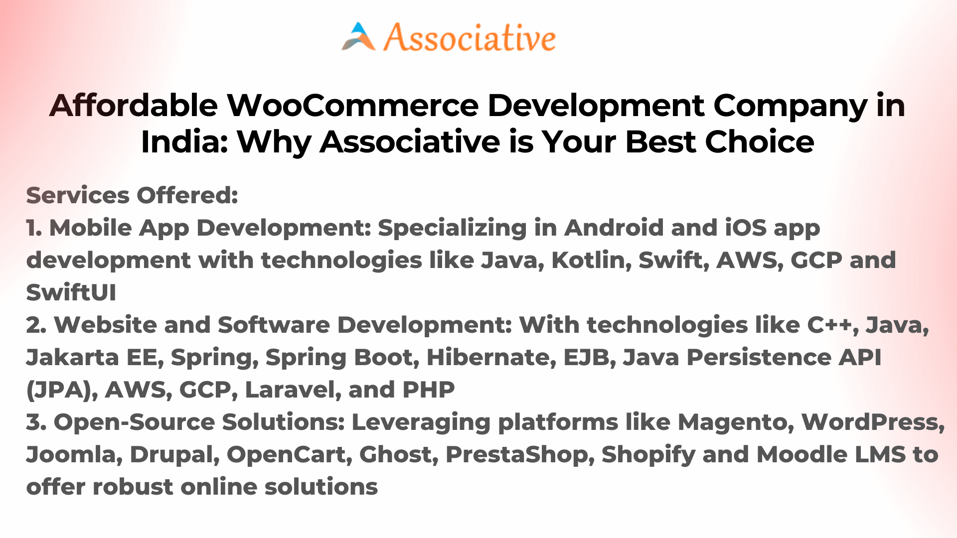 Affordable WooCommerce Development Company in India Why Associative is Your Best Choice