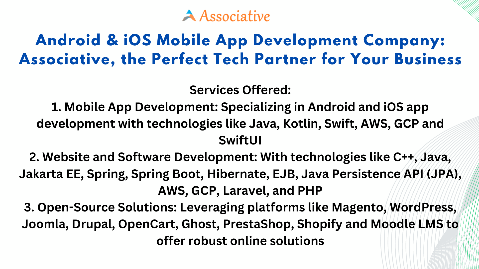 Android & iOS Mobile App Development Company Associative, the Perfect Tech Partner for Your Business