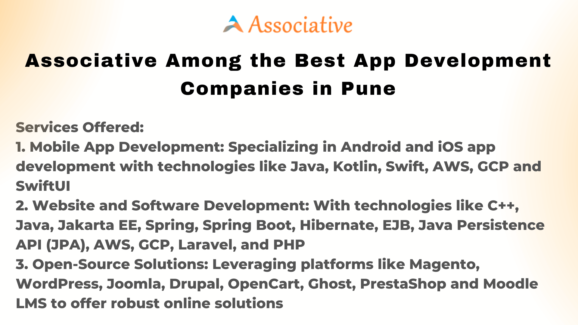 Associative Among the Best App Development Companies in Pune