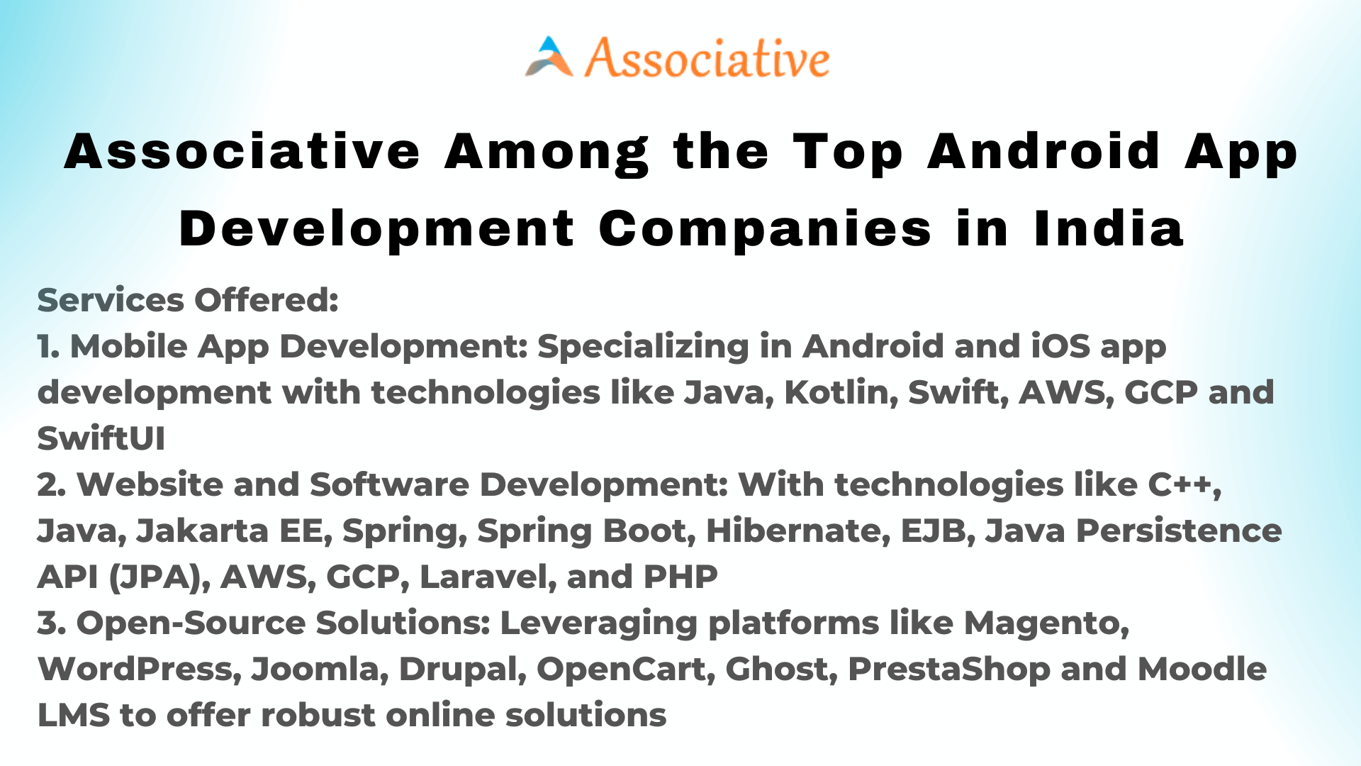 Associative Among the Top Android App Development Companies in India