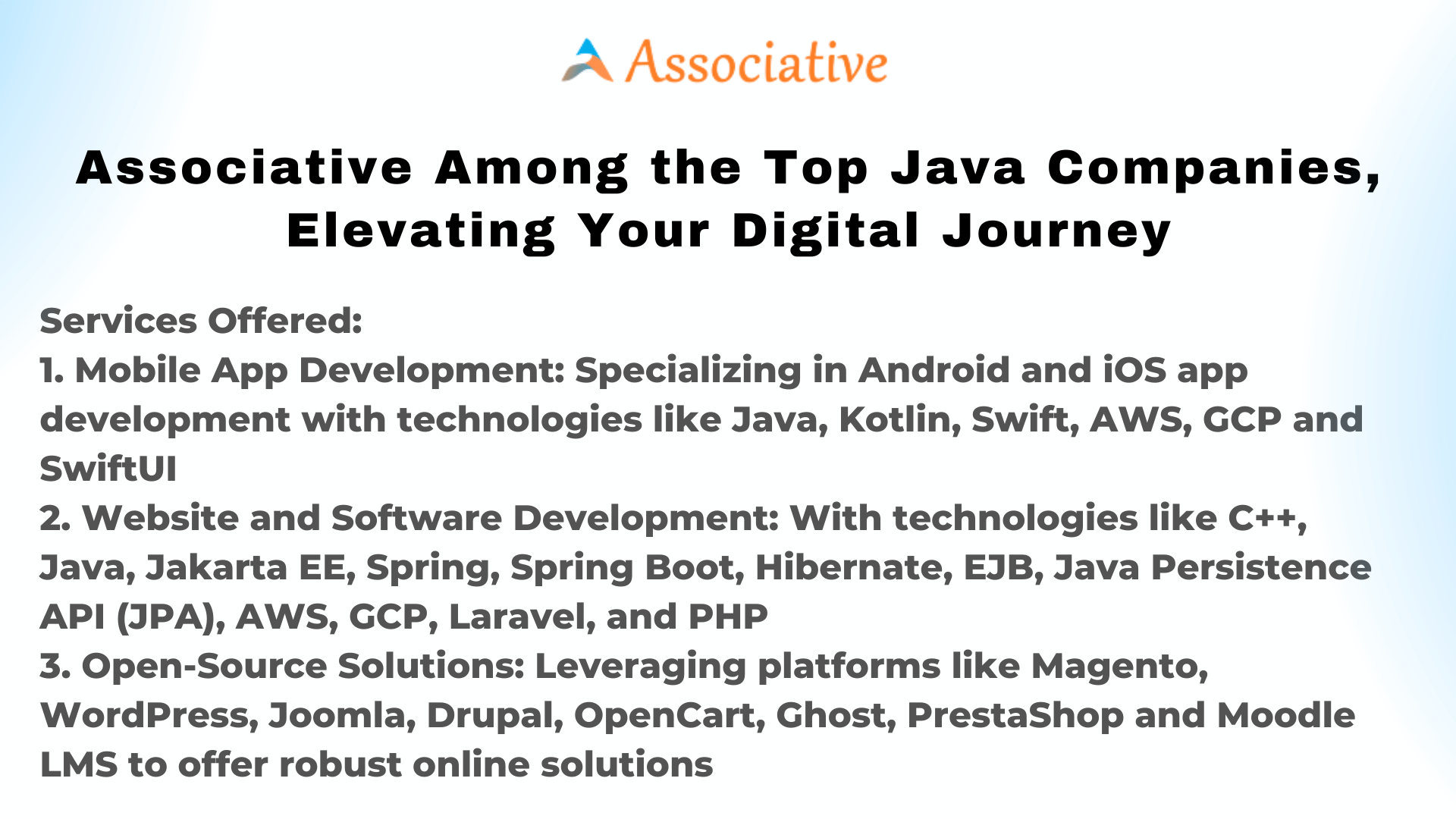 Associative Among the Top Java Companies, Elevating Your Digital Journey