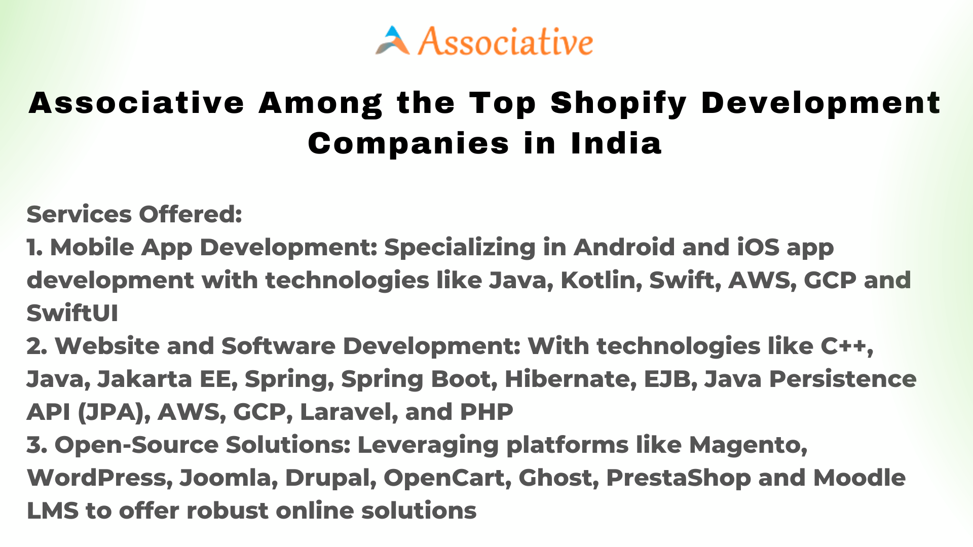 Associative Among the Top Shopify Development Companies in India
