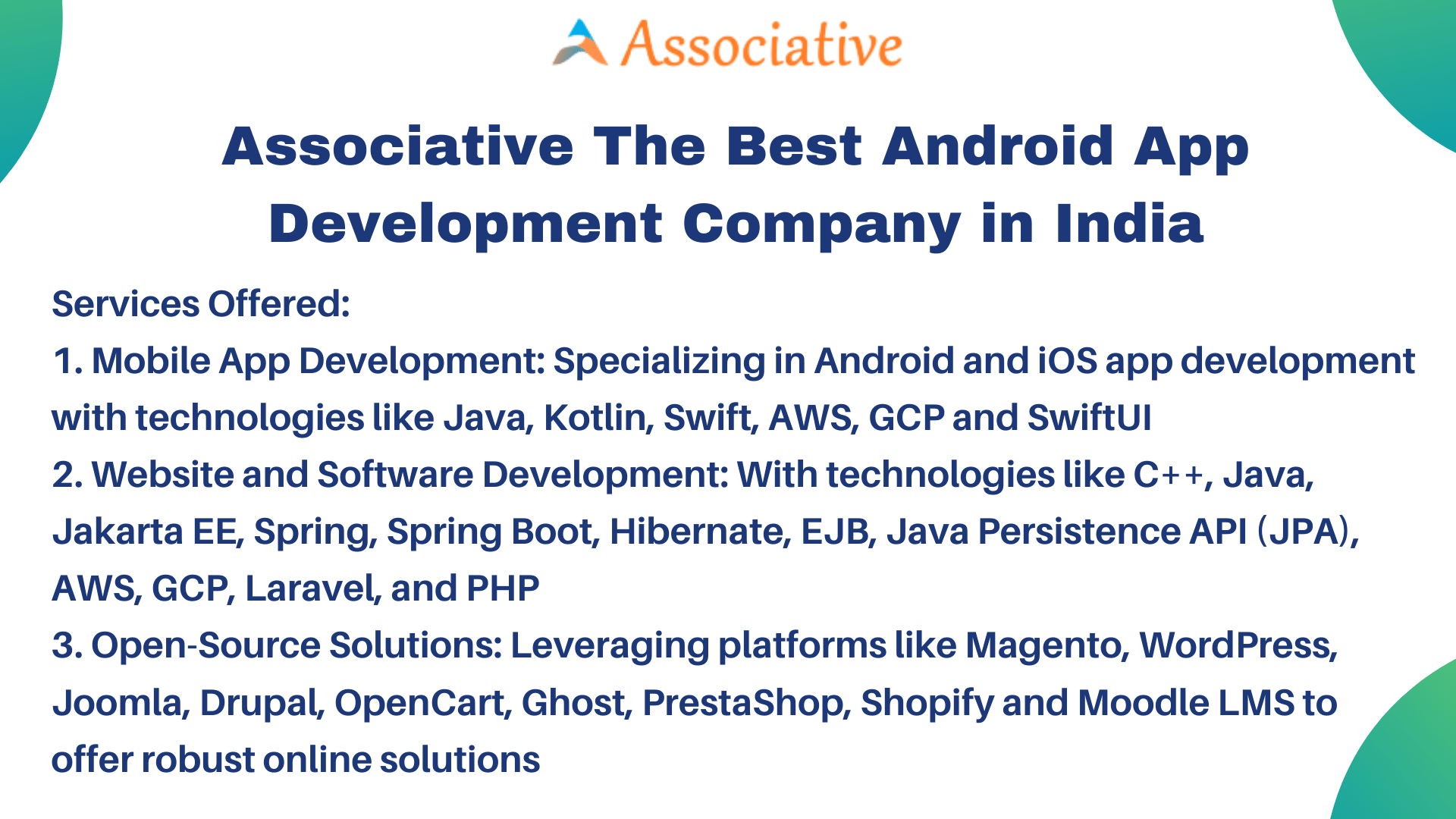 Associative The Best Android App Development Company in India