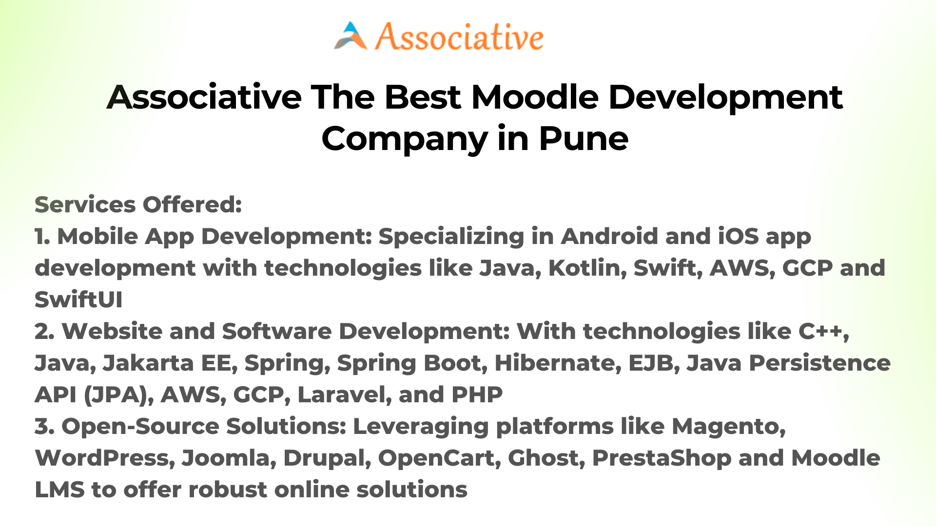 Associative The Best Moodle Development Company in Pune