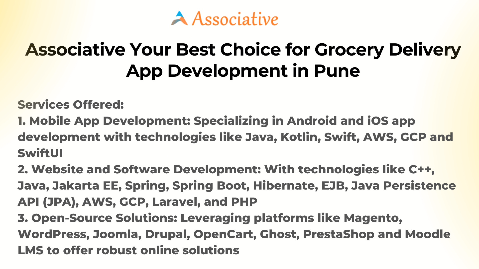 Associative Your Best Choice for Grocery Delivery App Development in Pune