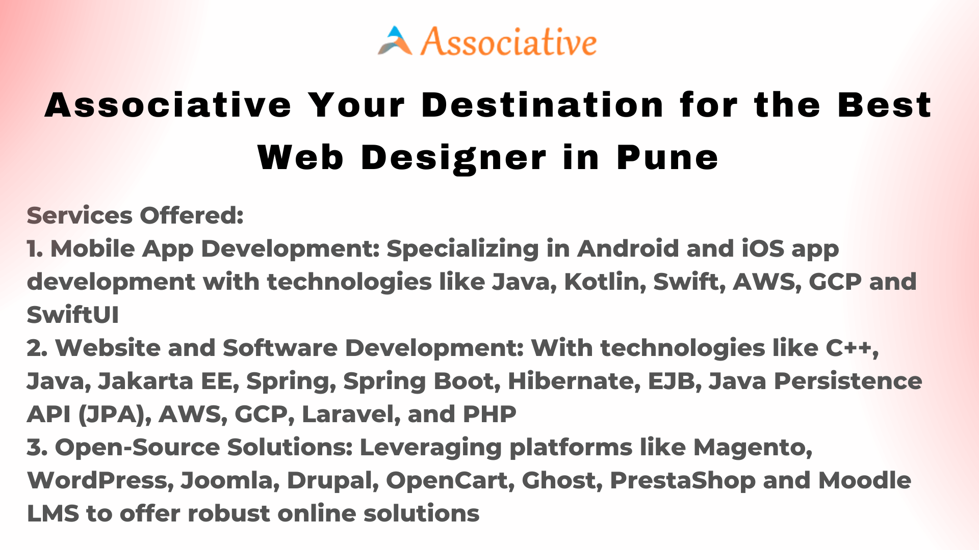 Associative Your Destination for the Best Web Designer in Pune