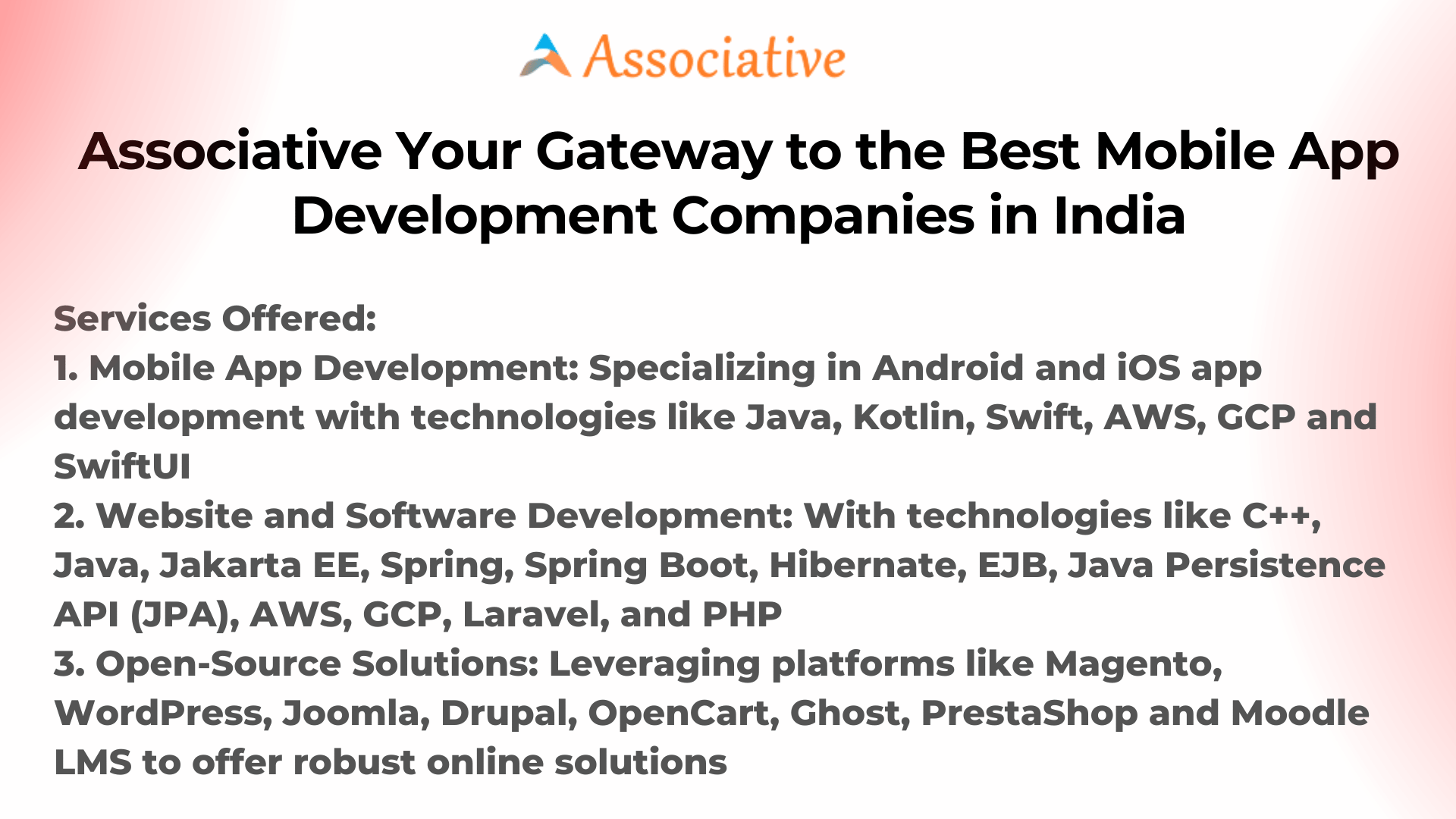 Associative Your Gateway to the Best Mobile App Development Companies in India
