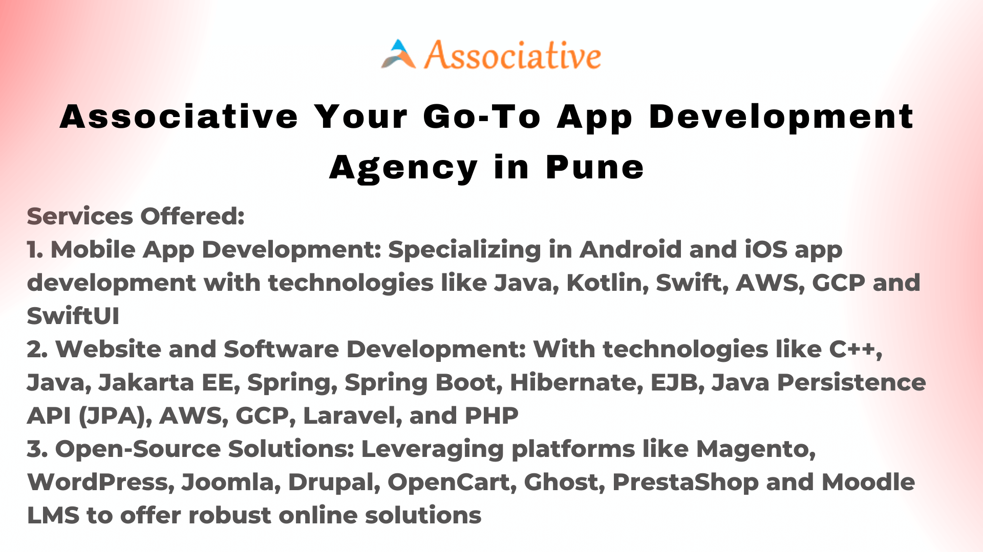 Associative Your Go-To App Development Agency in Pune