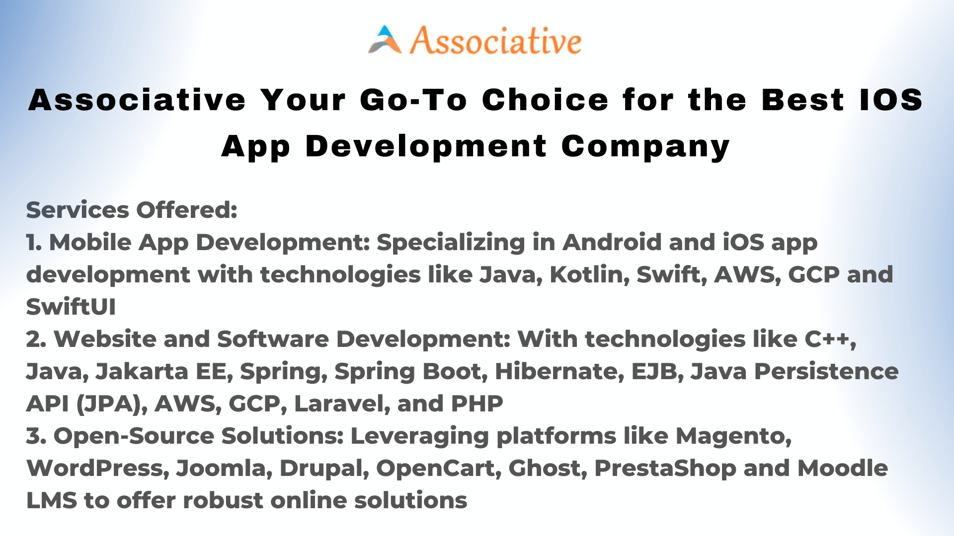 Associative Your Go-To Choice for the Best iOS App Development Company