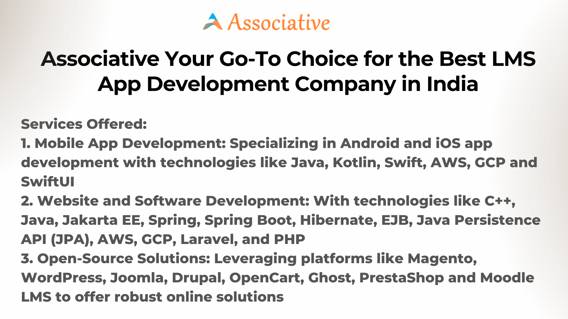 Associative Your Go-To Choice for the Best LMS App Development Company in India
