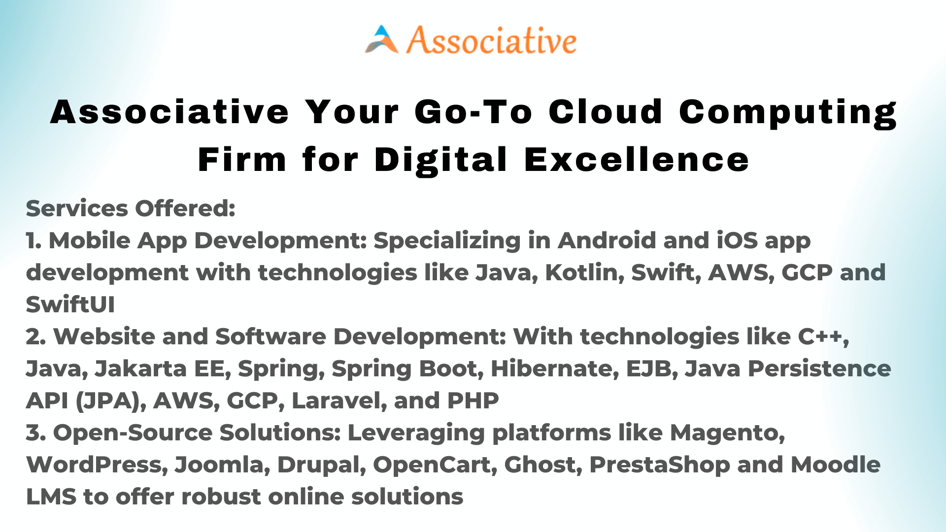 Associative Your Go-To Cloud Computing Firm for Digital Excellence