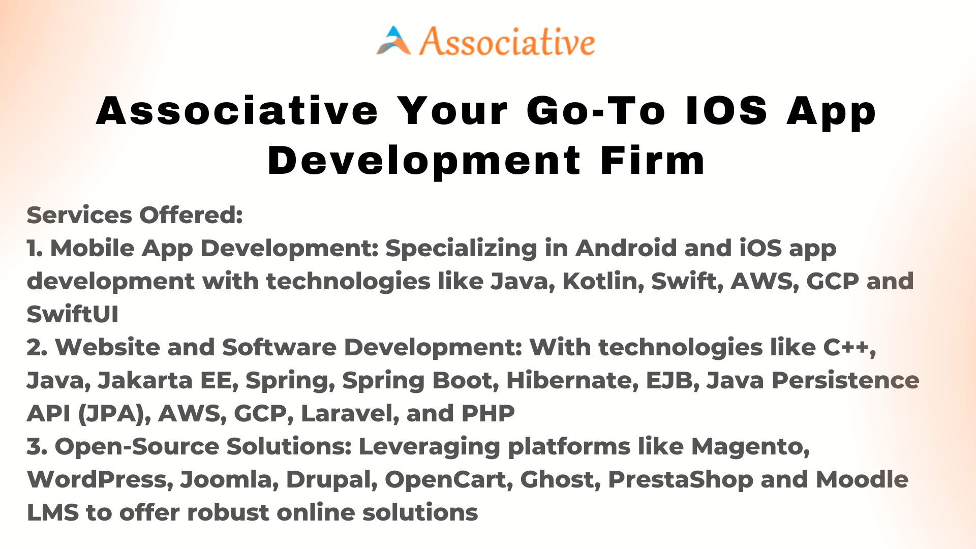 Associative Your Go-To iOS App Development Firm