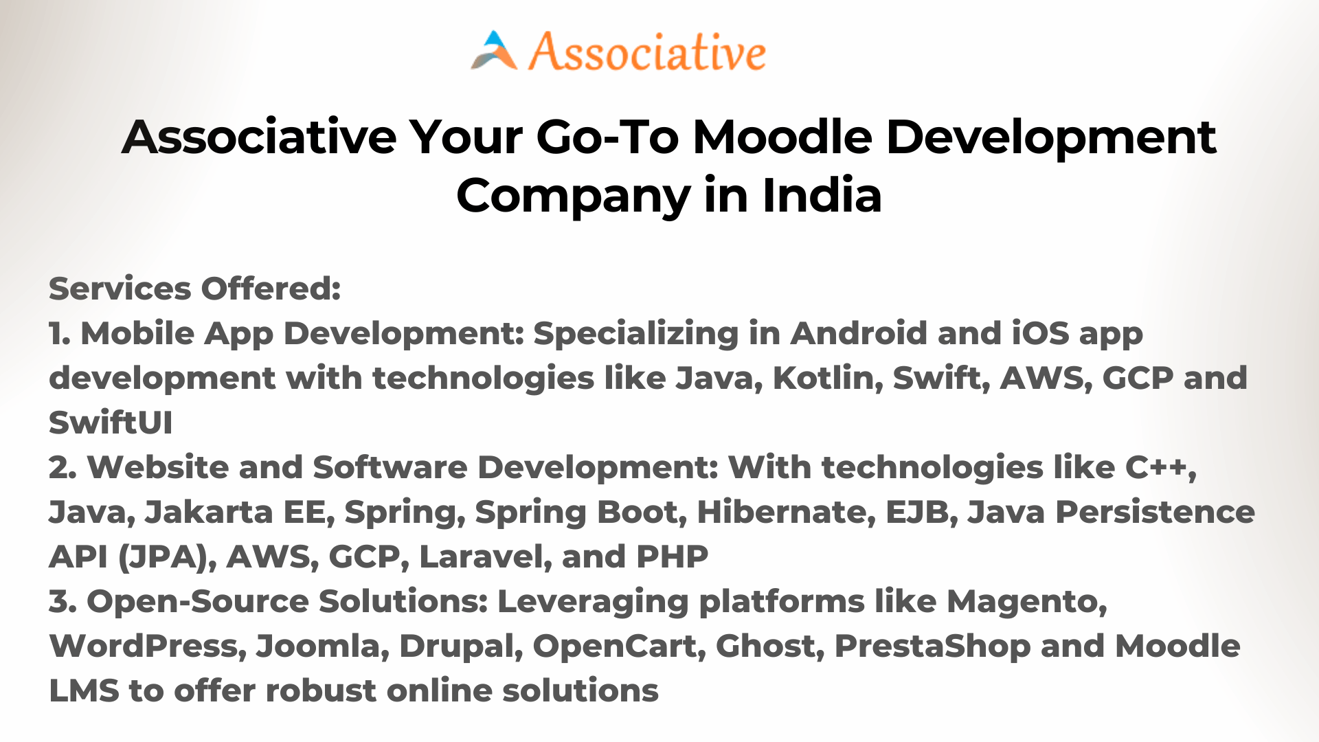 Associative Your Go-To Moodle Development Company in India