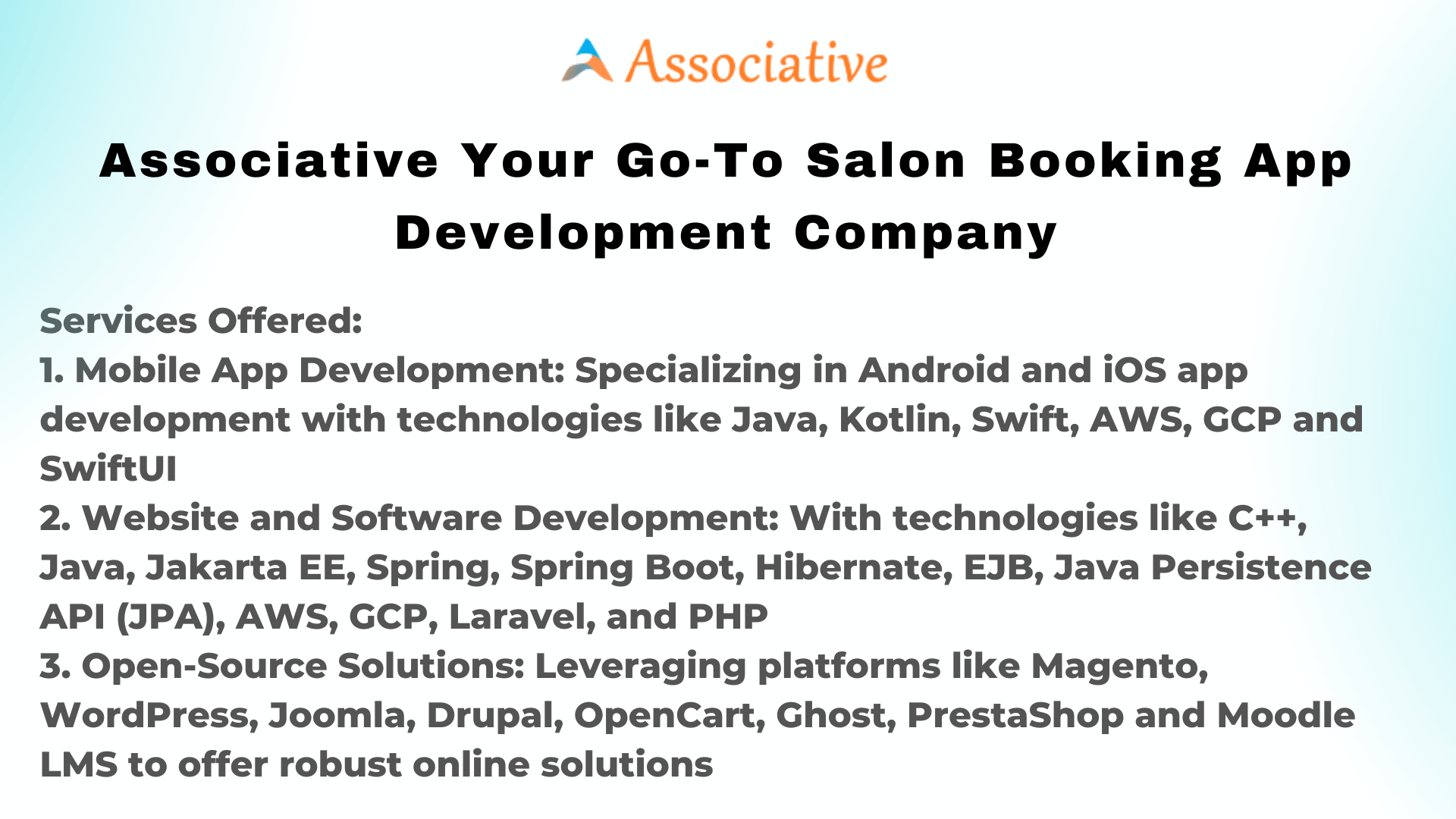 Associative Your Go-To Salon Booking App Development Company