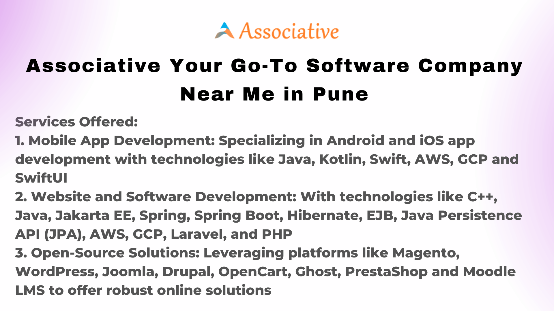 Associative Your Go-To Software Company Near Me in Pune