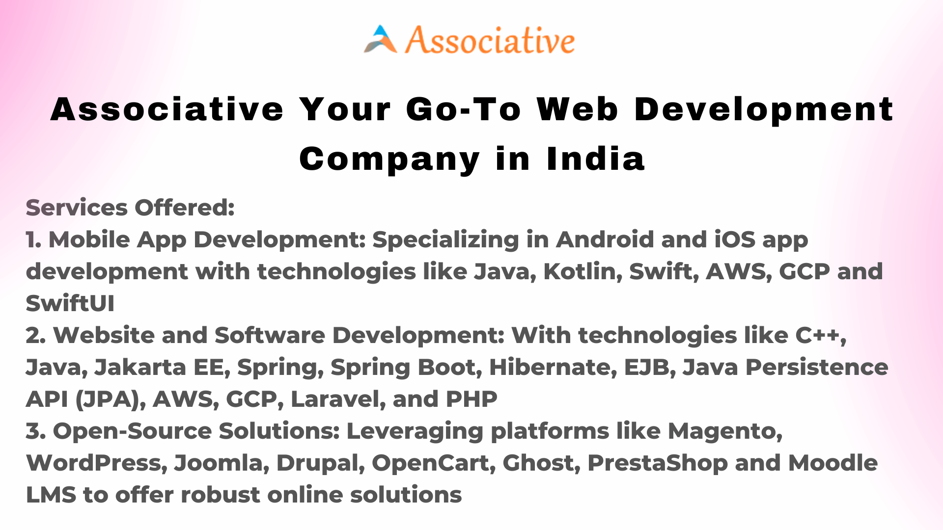 Associative Your Go-To Web Development Company in India