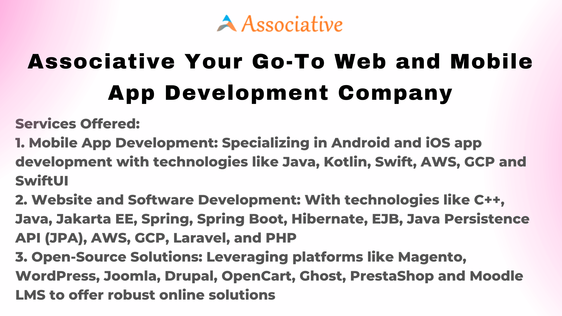 Associative Your Go-To Web and Mobile App Development Company