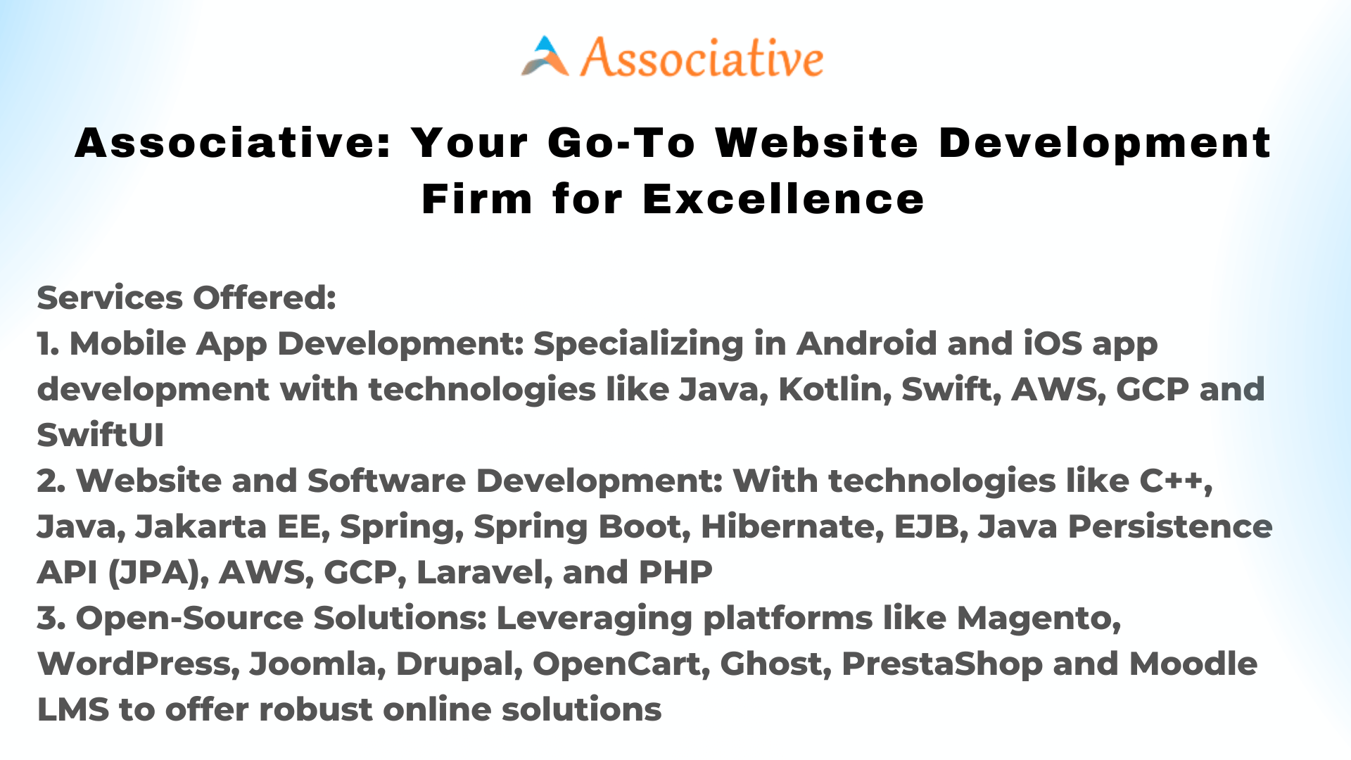 Associative Your Go-To Website Development Firm for Excellence