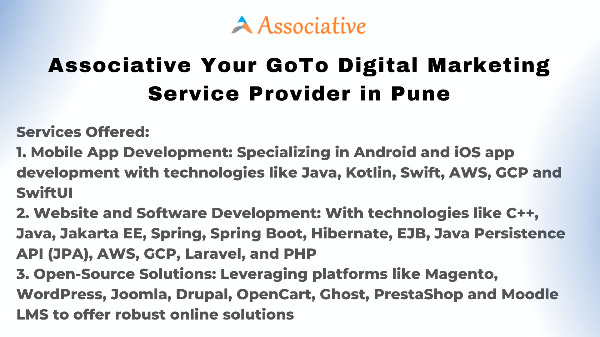 Associative Your GoTo Digital Marketing Service Provider in Pune