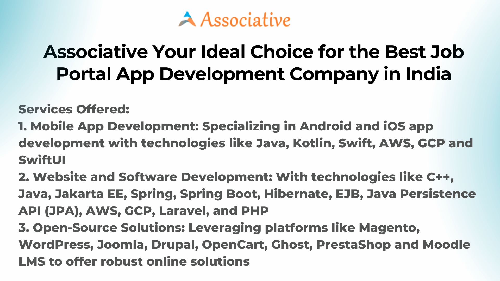 Associative Your Ideal Choice for the Best Job Portal App Development Company in India