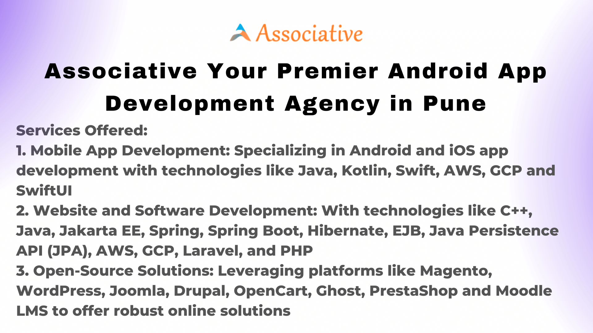 Associative Your Premier Android App Development Agency in Pune