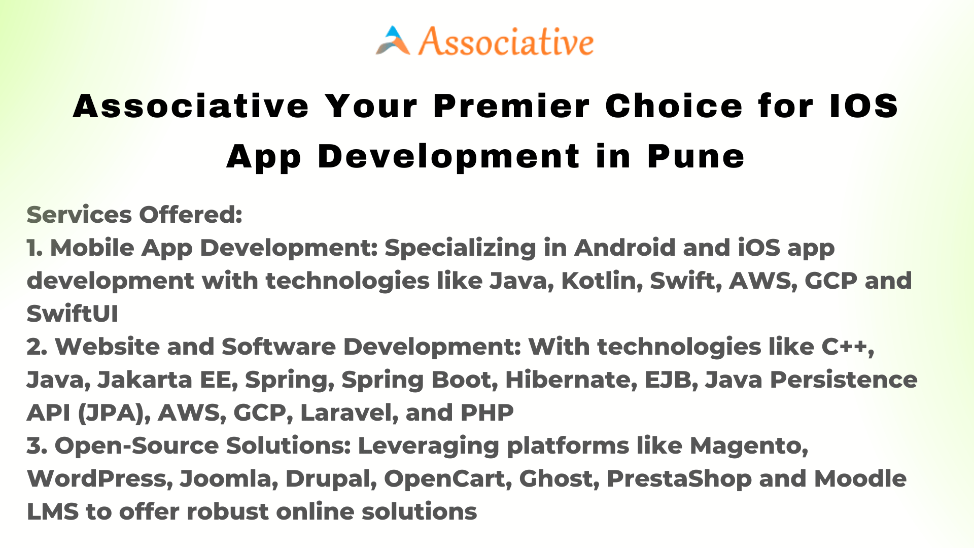 Associative Your Premier Choice for IOS App Development in Pune