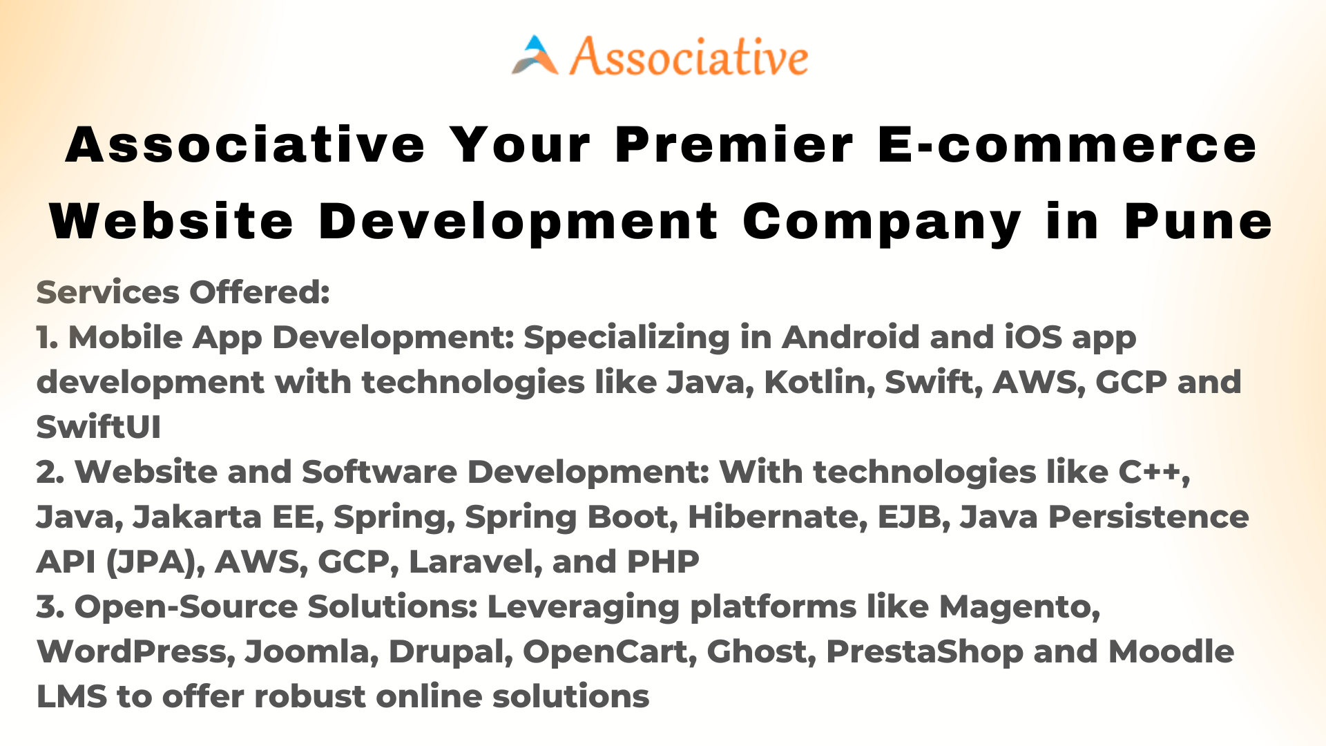 Associative Your Premier E-commerce Website Development Company in Pune