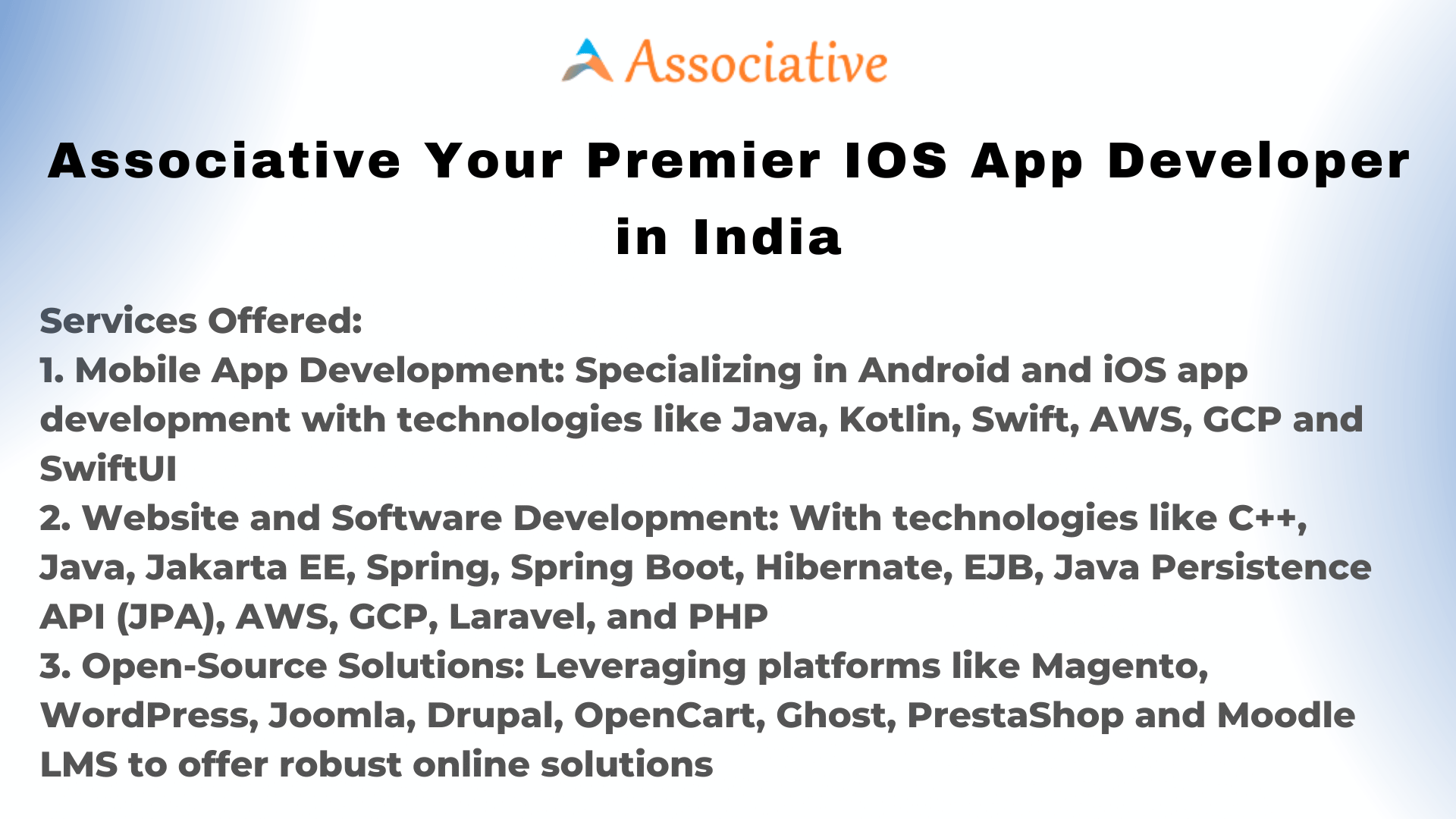Associative Your Premier iOS App Developer in India