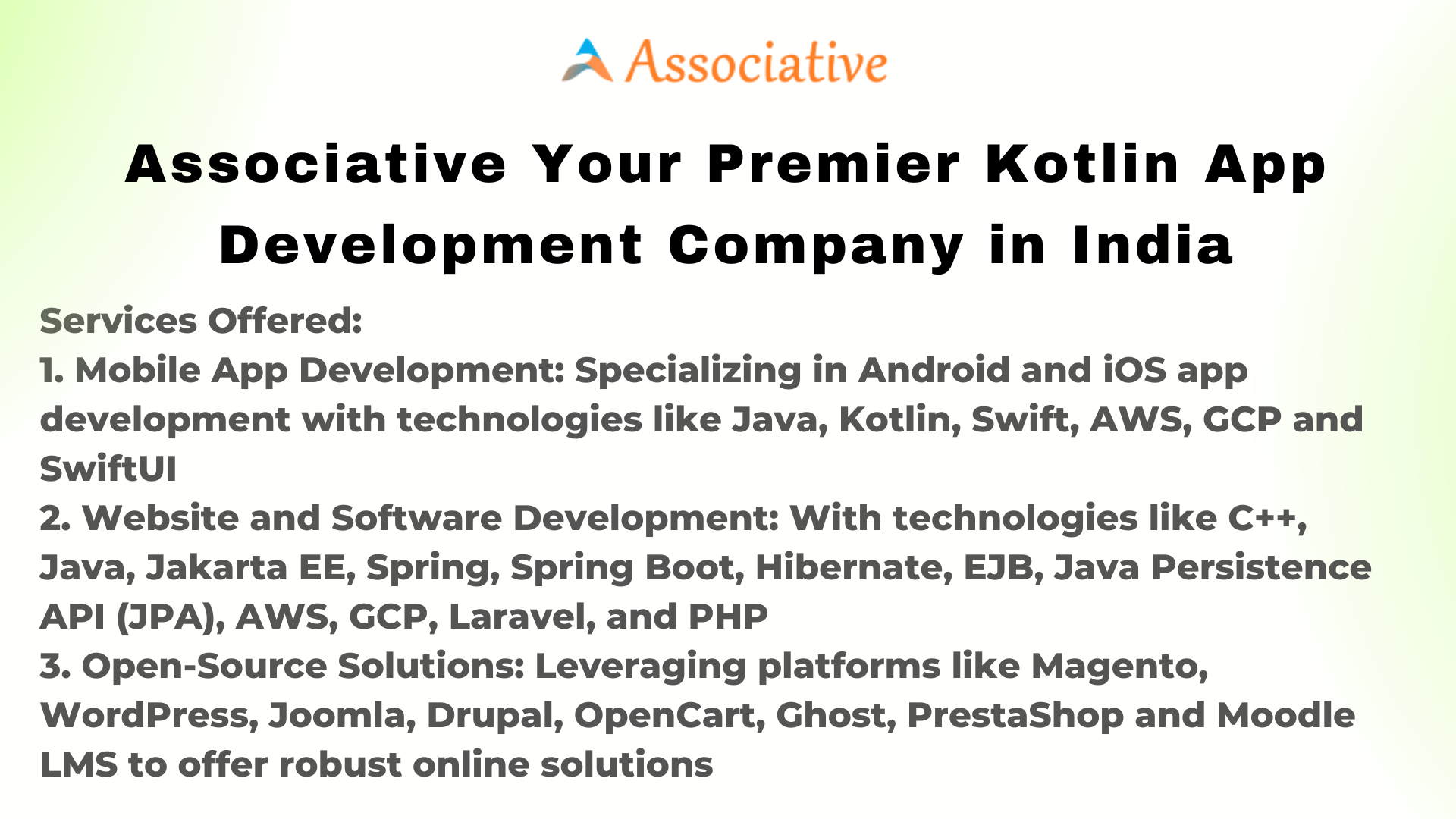 Associative Your Premier Kotlin App Development Company in India