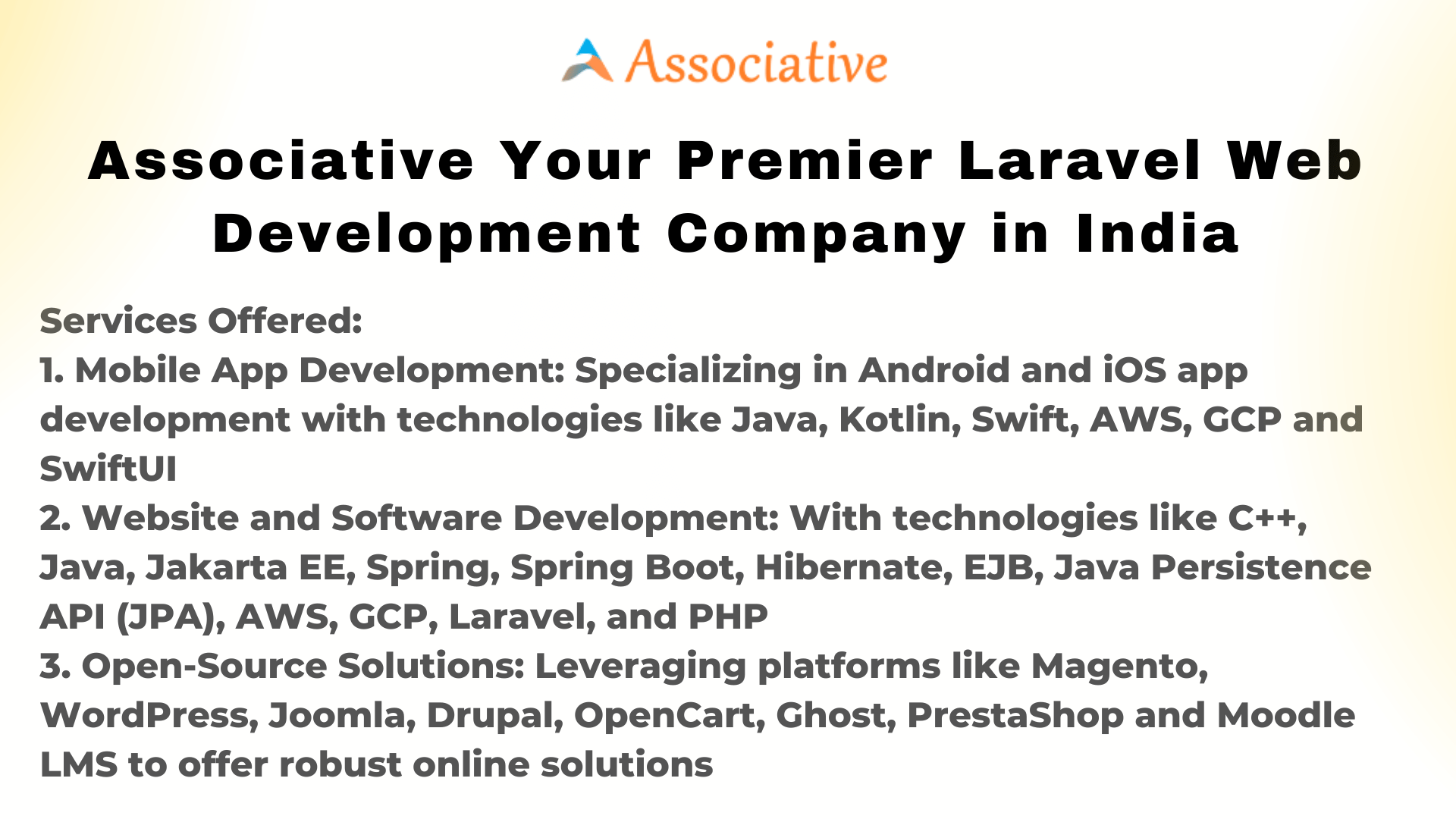 Associative Your Premier Laravel Web Development Company in India