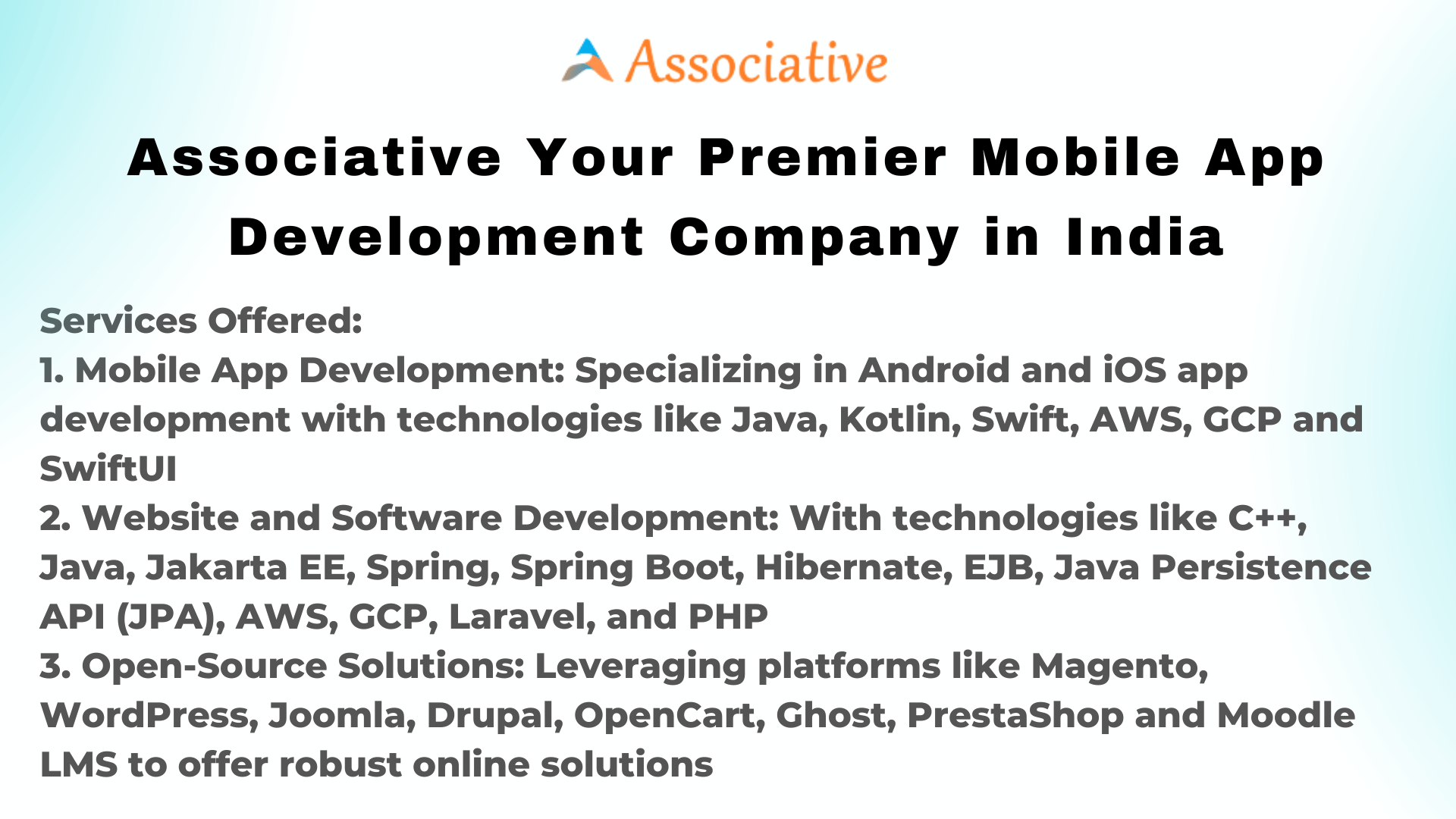 Associative Your Premier Mobile App Development Company in India