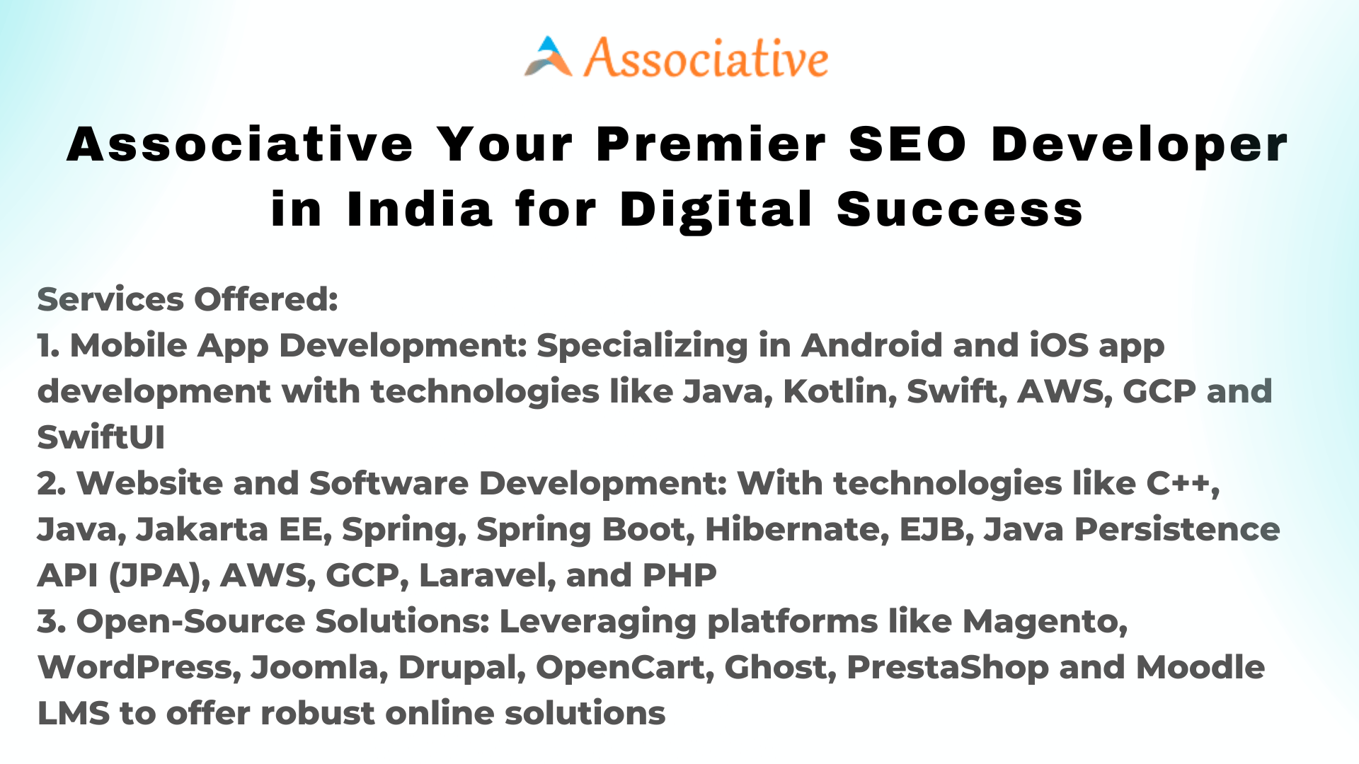 Associative Your Premier SEO Developer in India for Digital Success