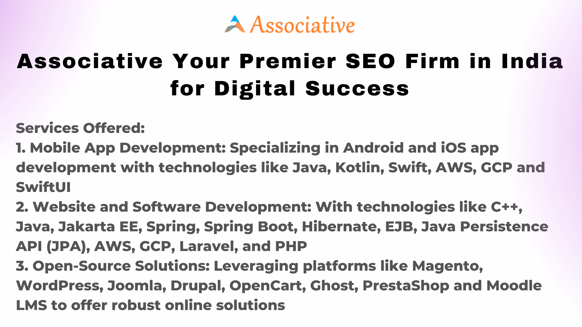 Associative Your Premier SEO Firm in India for Digital Success