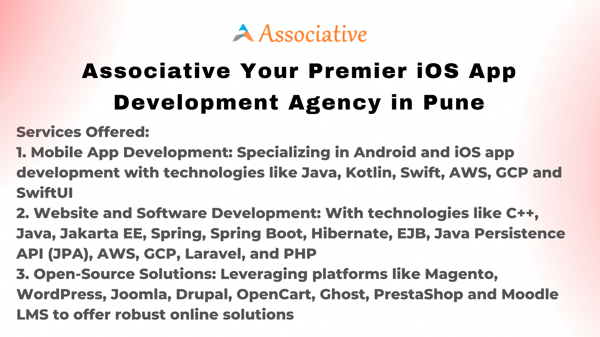 Associative Your Premier iOS App Development Agency in Pune
