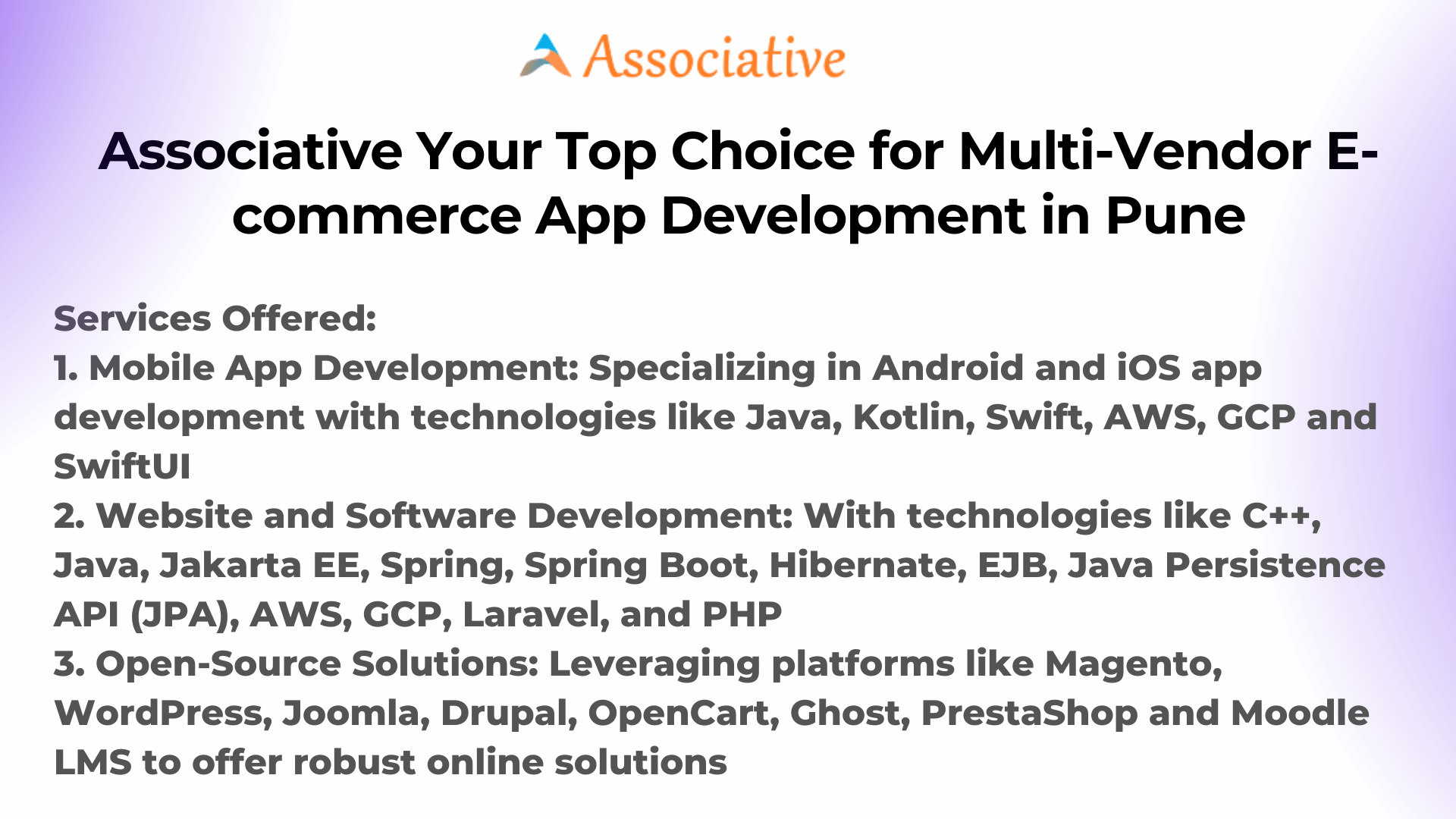 Associative Your Top Choice for Multi-Vendor E-commerce App Development in Pune