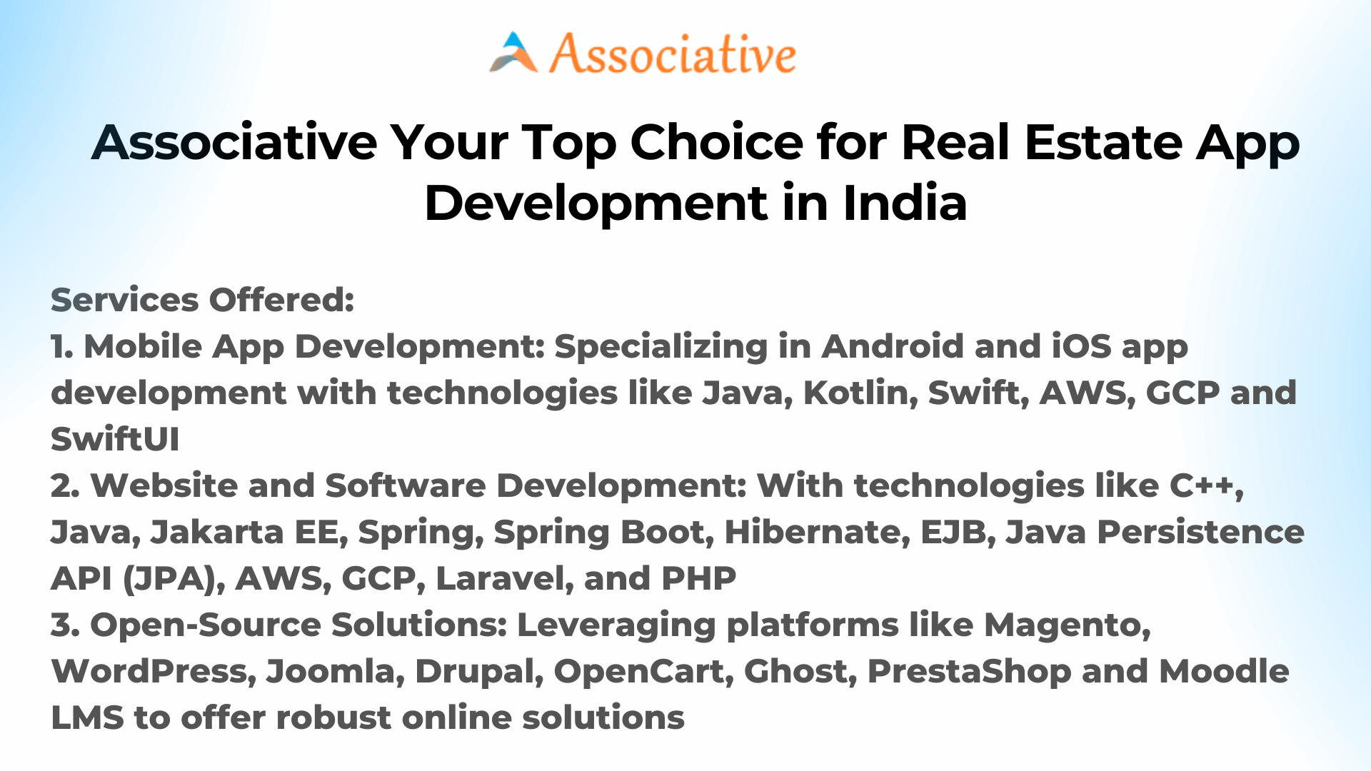 Associative Your Top Choice for Real Estate App Development in India