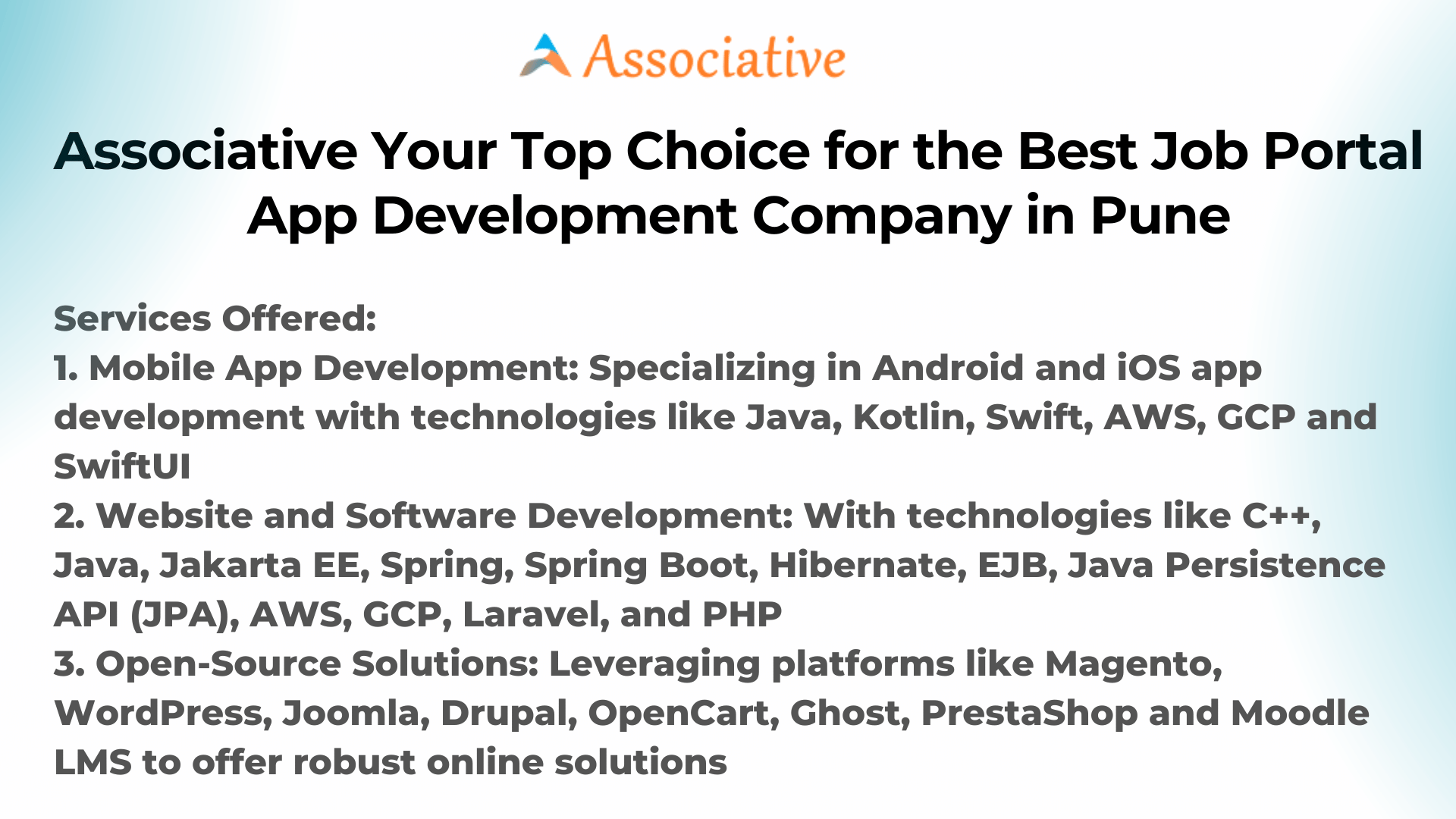 Associative Your Top Choice for the Best Job Portal App Development Company in Pune