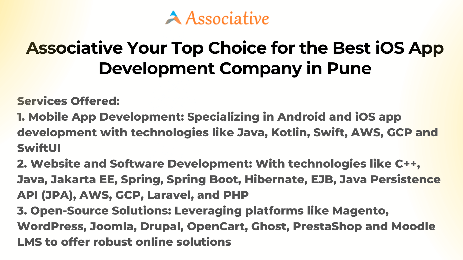 Associative Your Top Choice for the Best iOS App Development Company in Pune