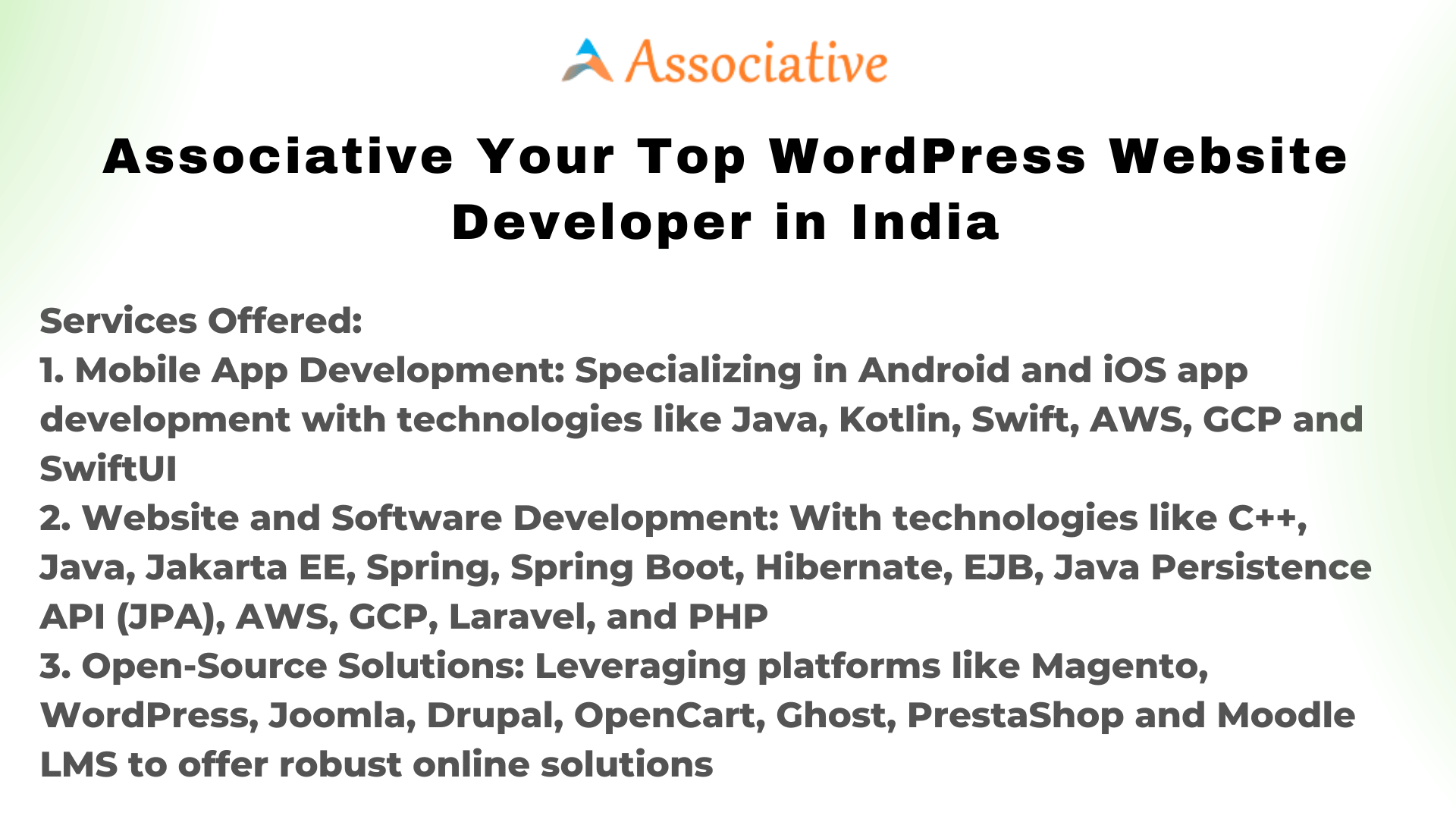Associative Your Top WordPress Website Developer in India