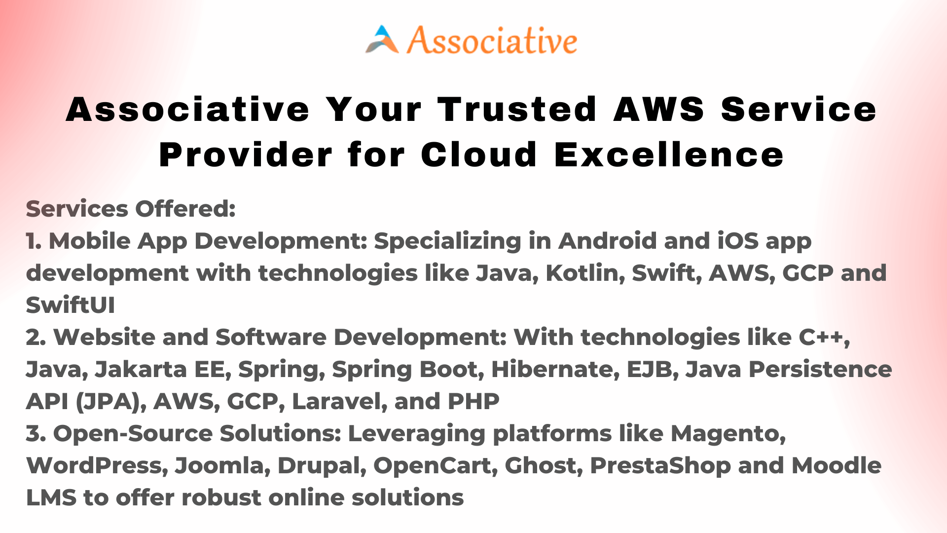 Associative Your Trusted AWS Service Provider for Cloud Excellence