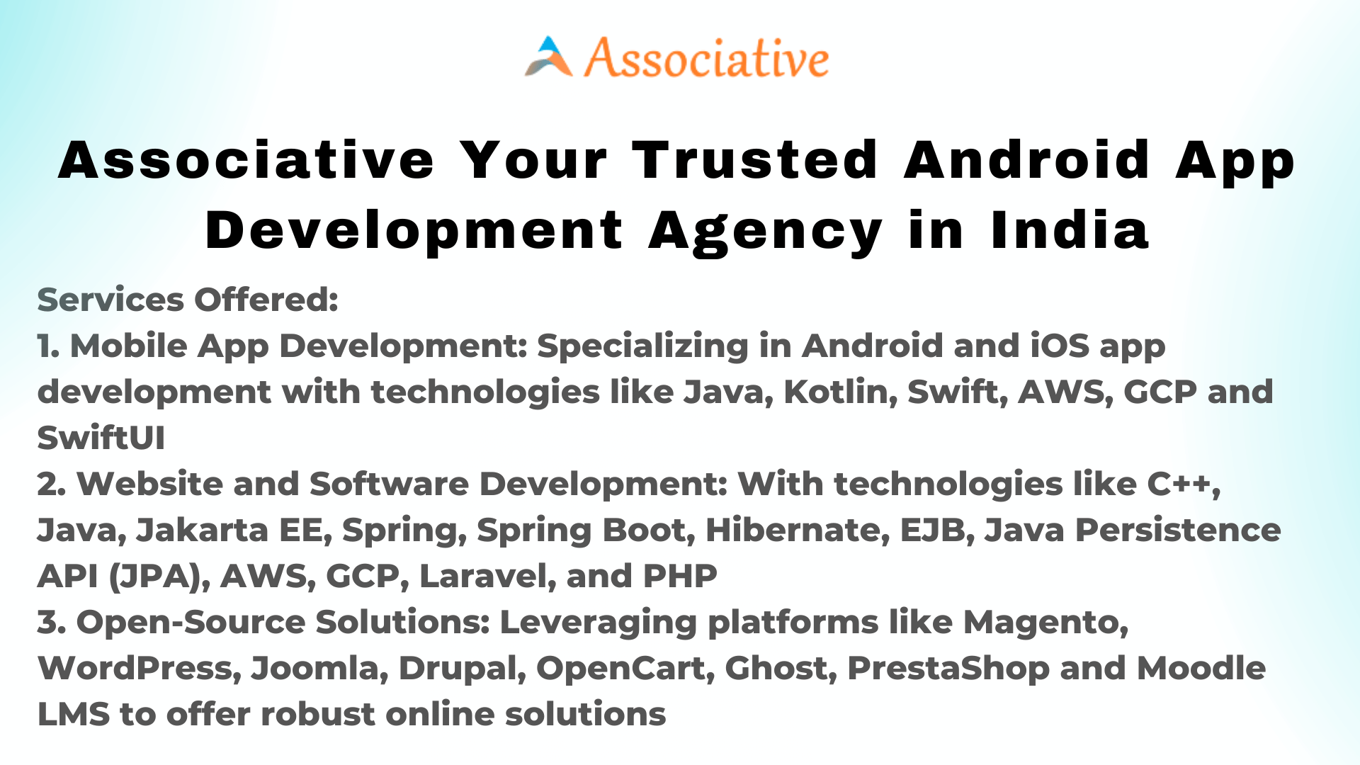 Associative Your Trusted Android App Development Agency in India
