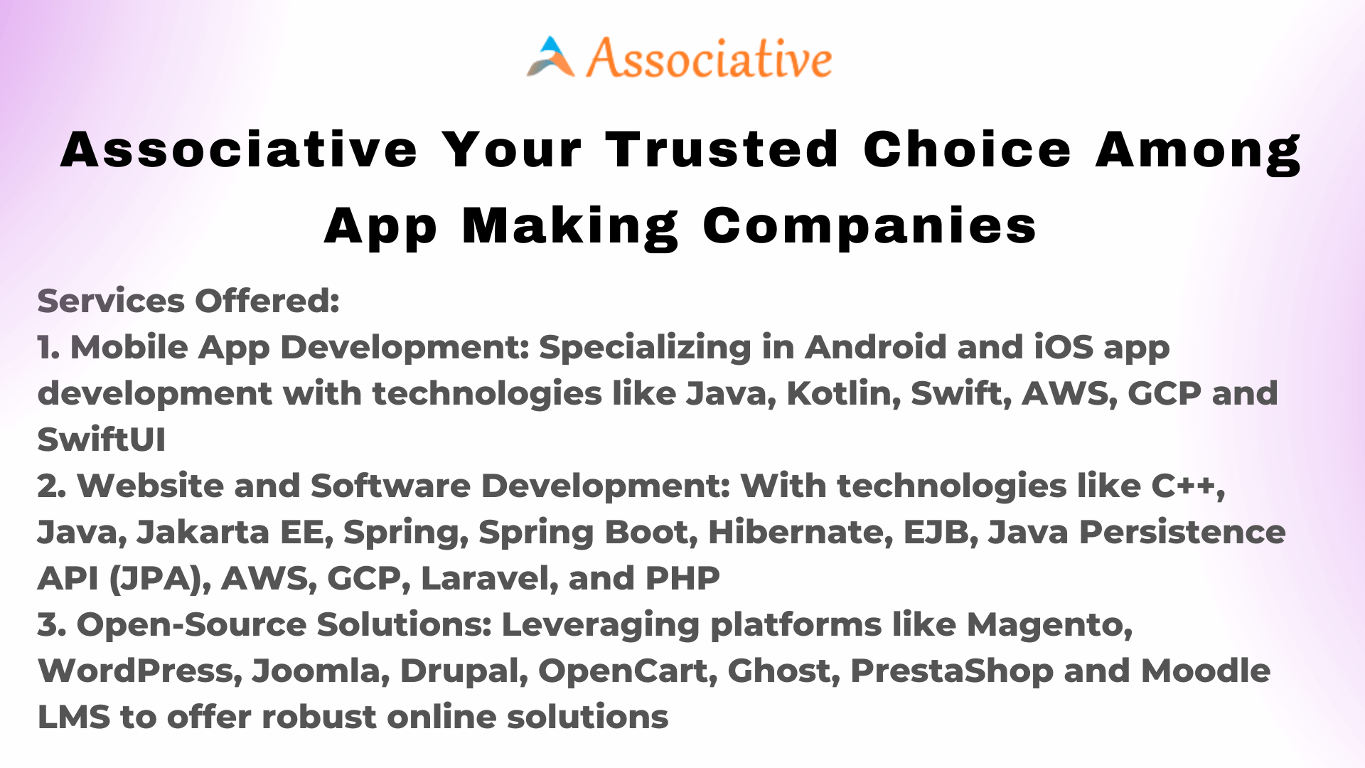Associative Your Trusted Choice Among App Making Companies