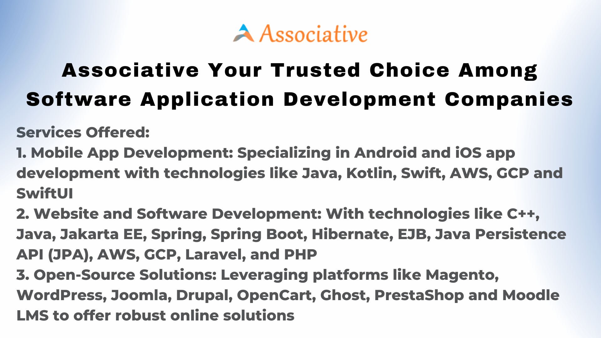 Associative Your Trusted Choice Among Software Application Development Companies