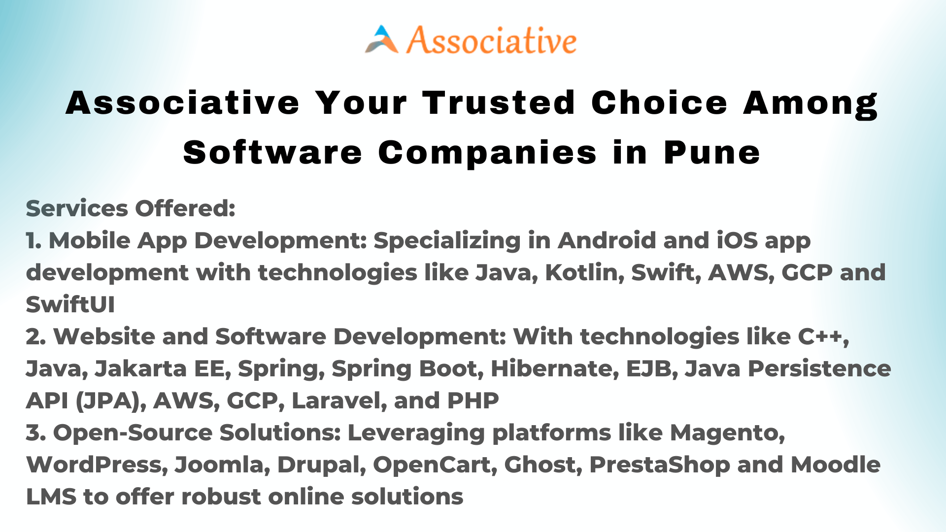 Associative Your Trusted Choice Among Software Companies in Pune